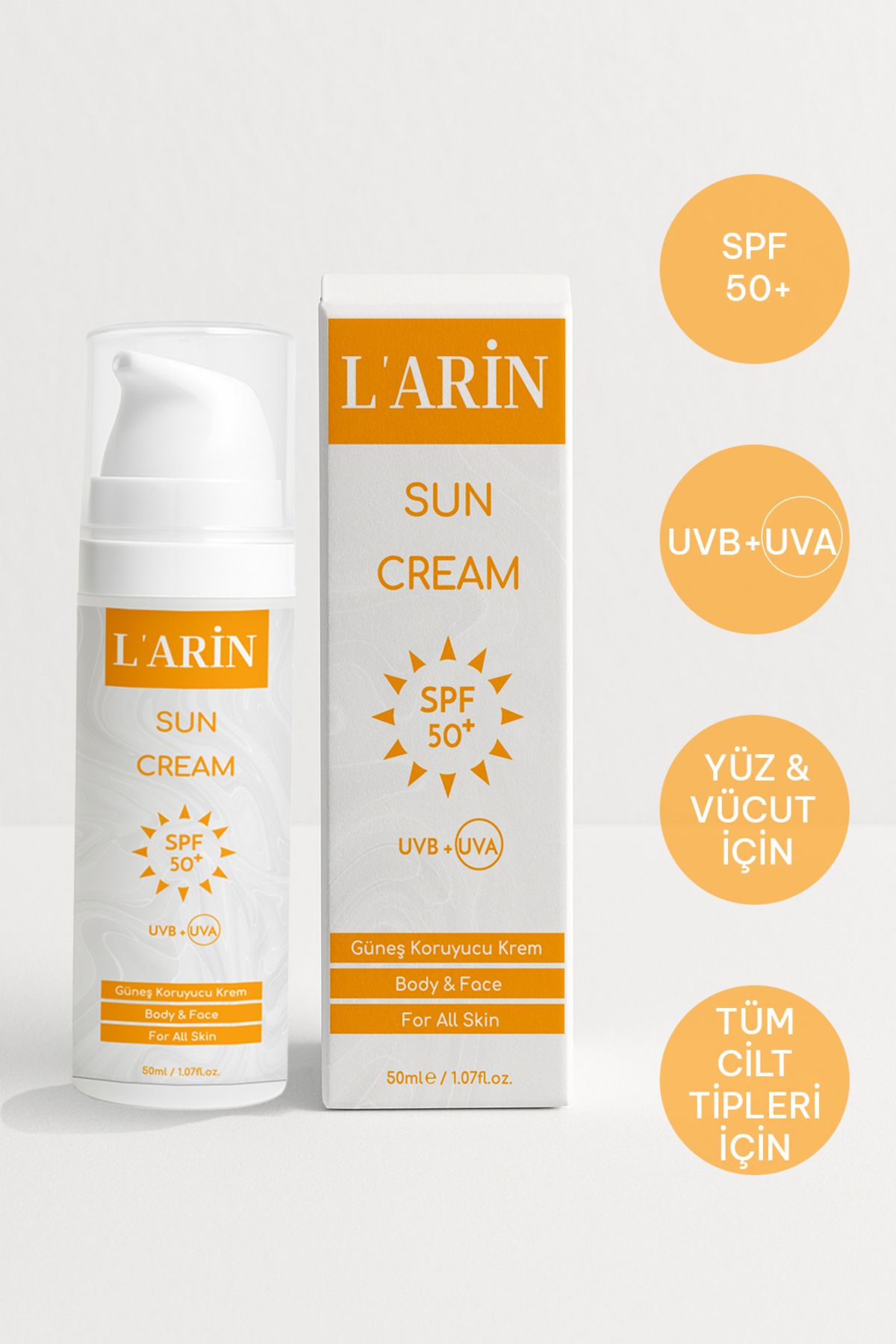 L ARİN COSMETİCS L'ARİN 50+ SPF GÜNEŞ KORUYUCU KREM 50 ML