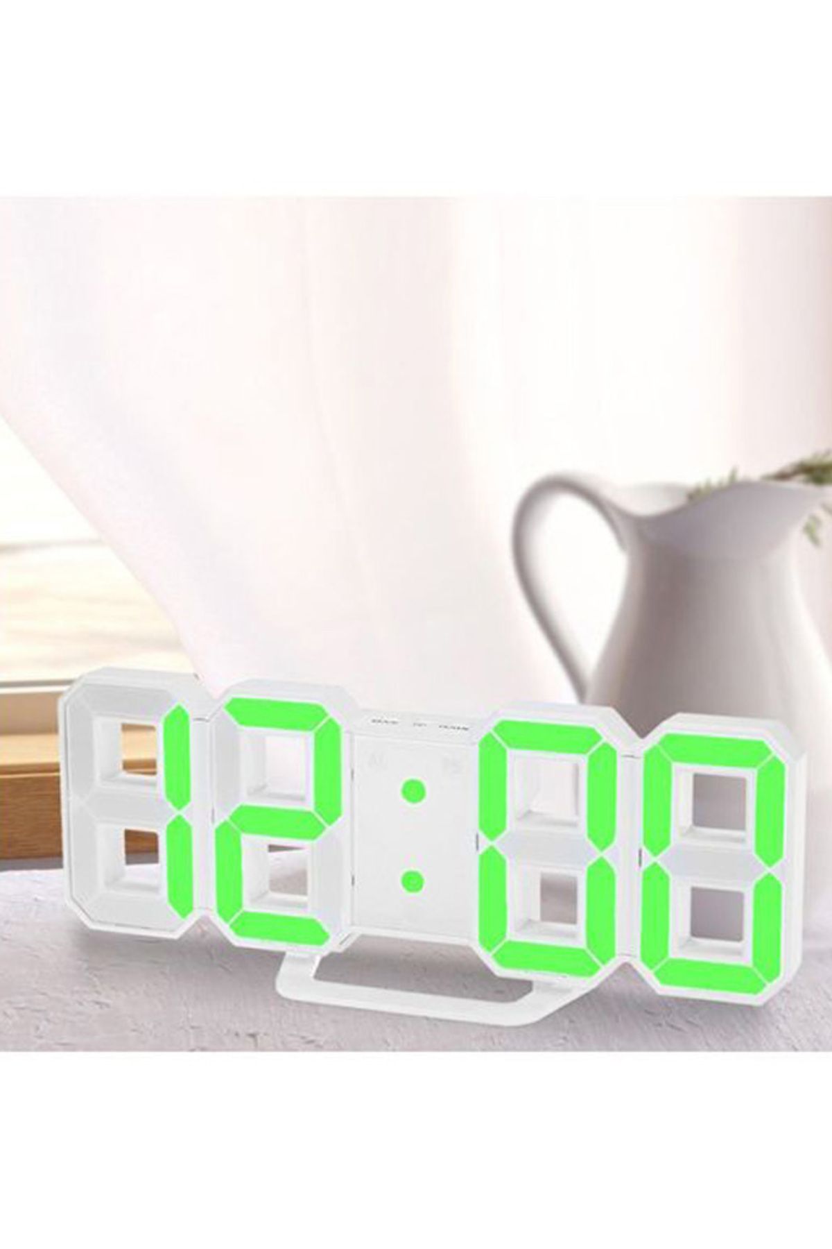 Generic-3d Stereo Mini Clock Led Digital Clock Wall Clock Desk Clock Electronic Alarm Clock 3