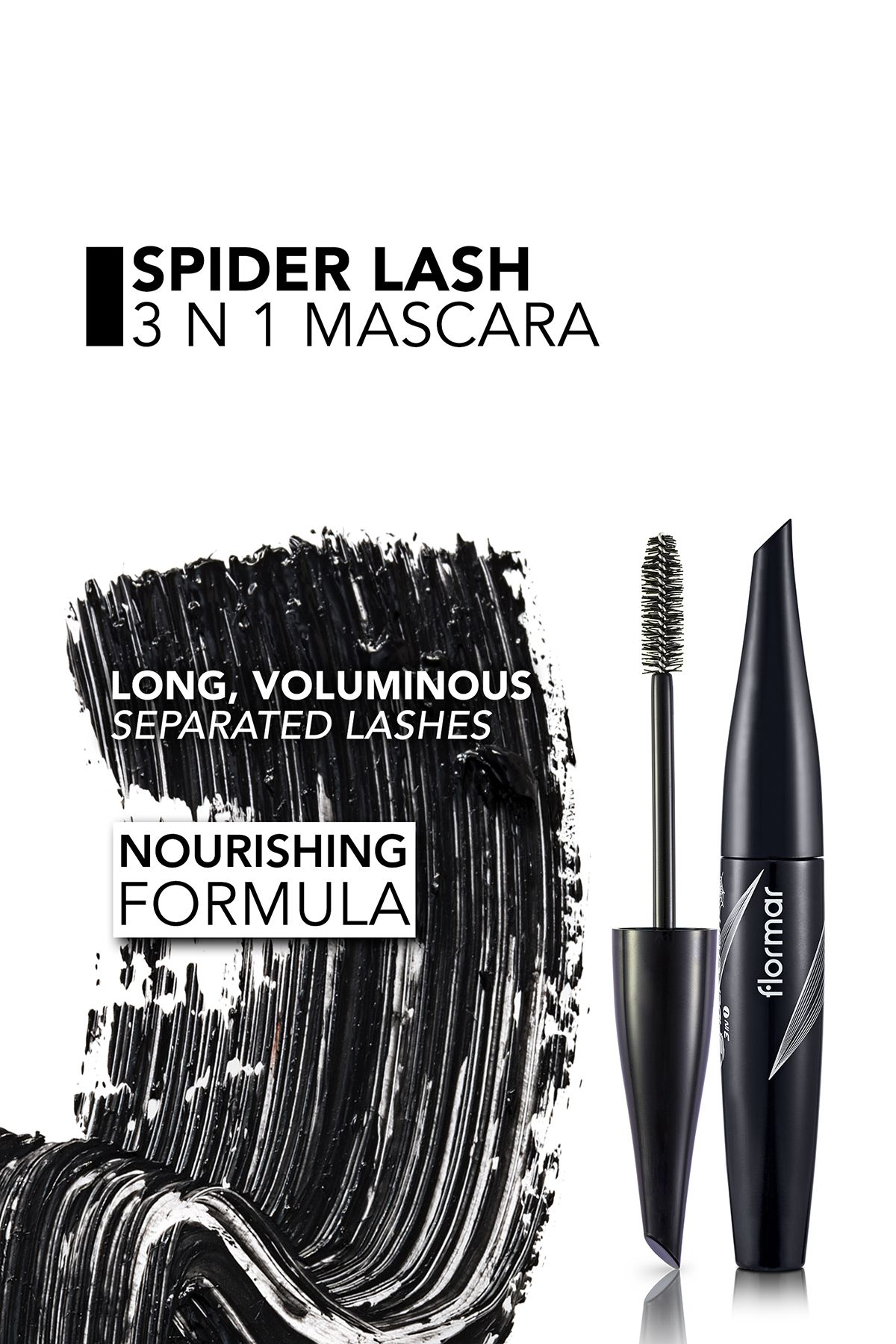 Flormar-Volumizing 3 Effects in 1 Mascara (Black) - Spider Lash Mascara - 003 -8690604110667 4