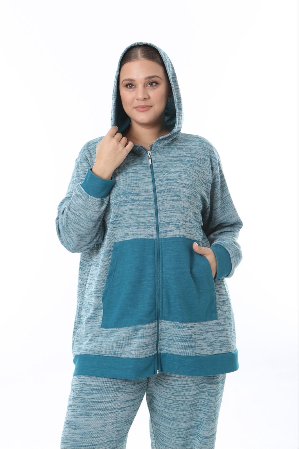 Şans-Γυναικεία αθλητική φόρμα Turquoise Thessaloniki Size - Ατσάλινη πλεκτή κουκούλα 65N38326 6
