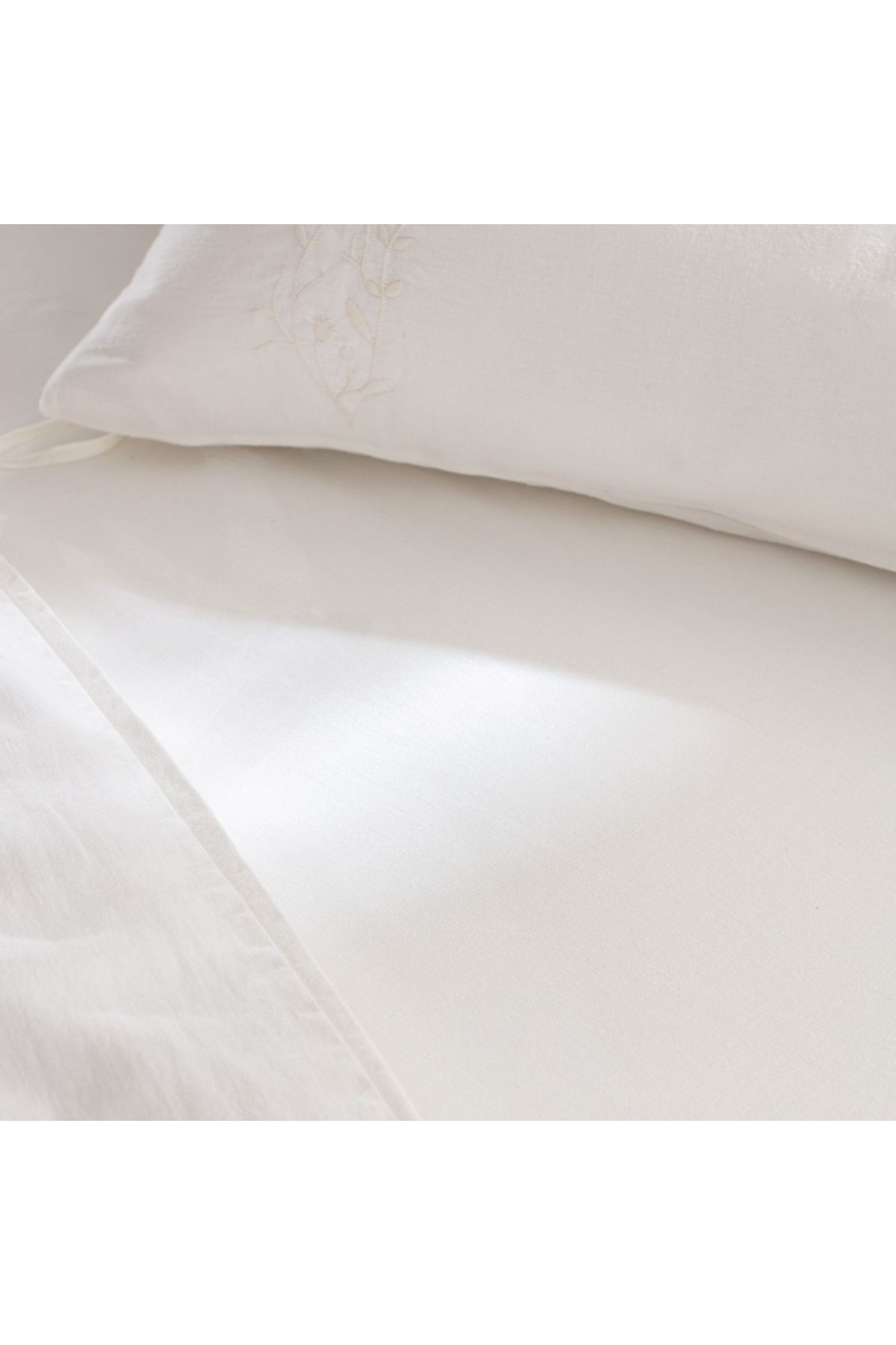 Madame Coco-Loris Doppelbett-Bettbezug-Set, 100 % Baumwolle, bestickt, Ecru 6