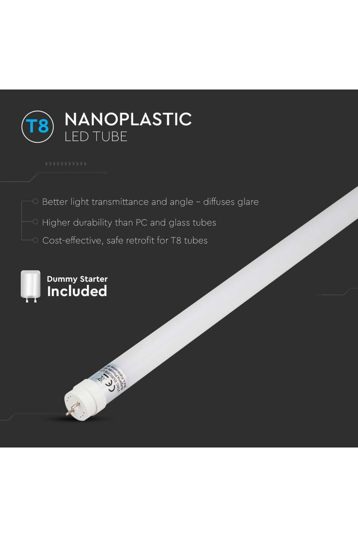 V-TAC-Tub Led T8 18w 120cm Nanoplastic Lumina Rece 4