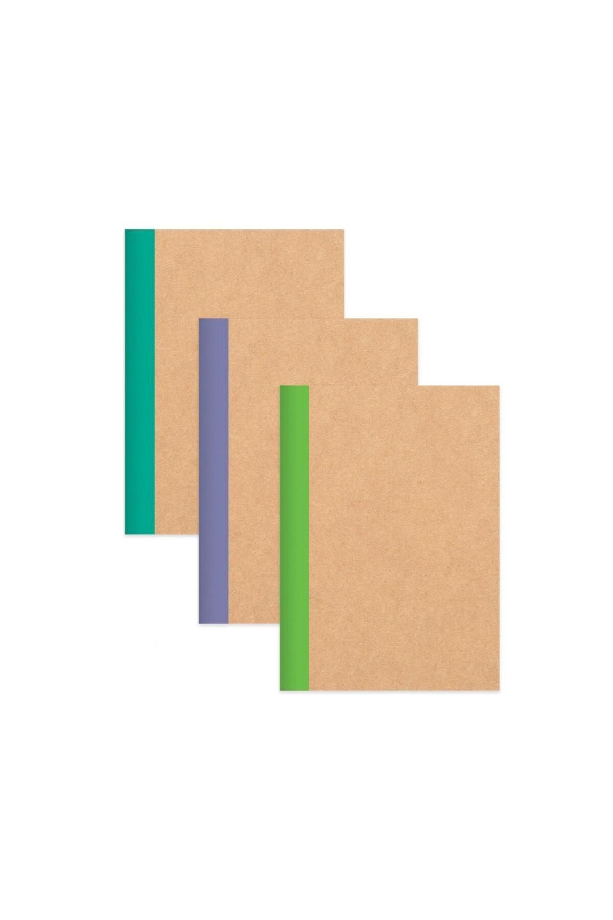 Keskin Colors Keskin Color Kareli Stickerli Kraft Kapak Defter Set | 18,5 x 26 cm | 50 Yaprak