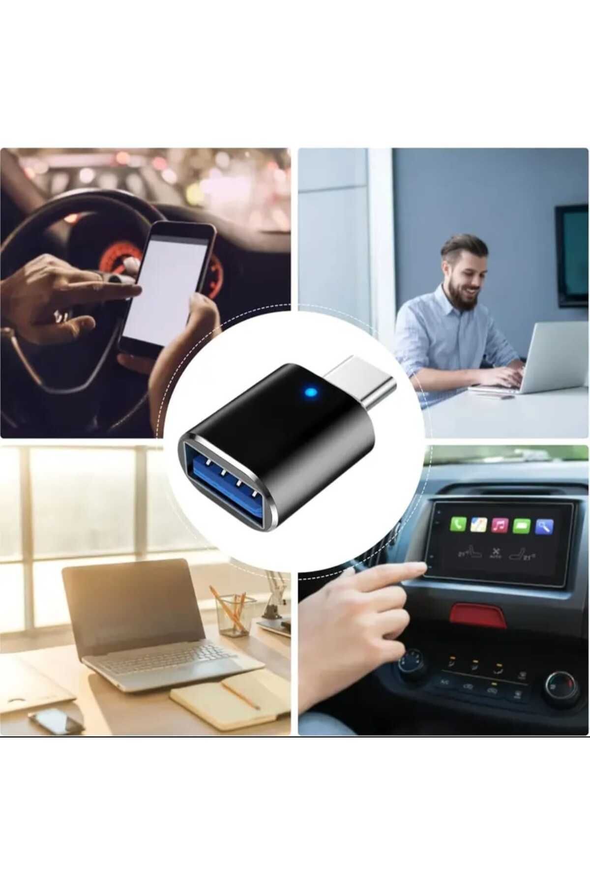 HUXBEE USP A 3.0 To Type C Jet Hızında Dönüştürücü USP C ışıklı ısınmaz metal kasa