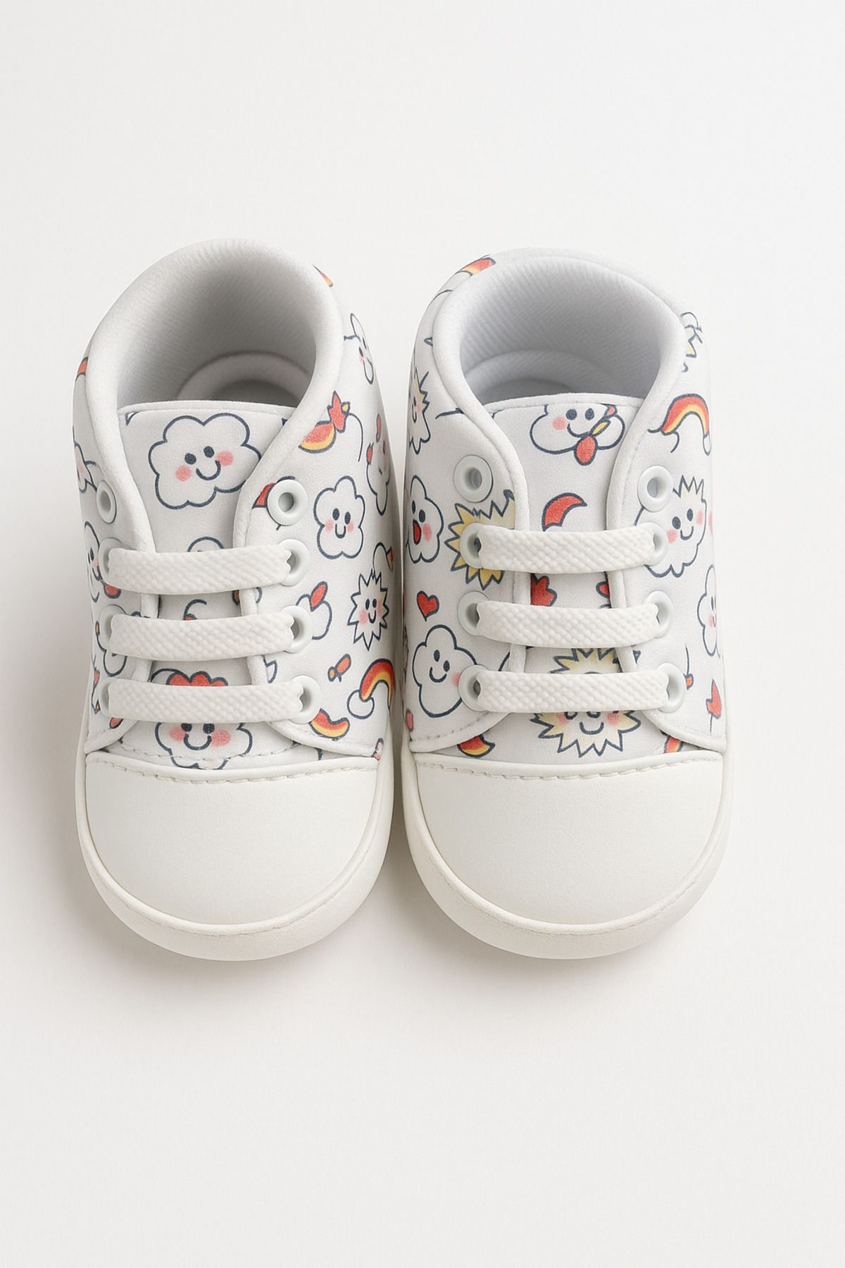 mia mia-Newborn Baby Girl Cloud Patterned Booties Size 18-19 2
