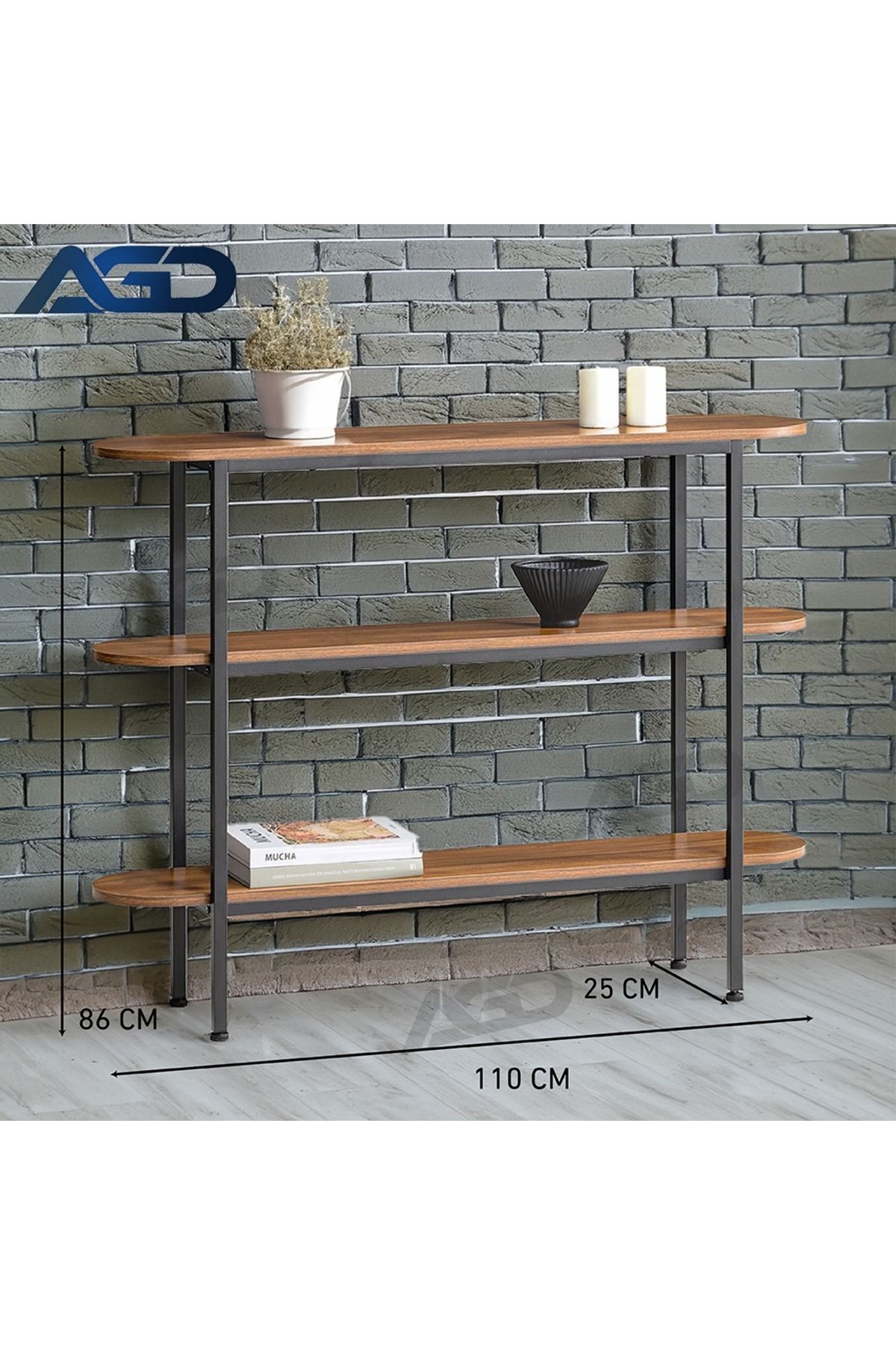AGD-طاولة وحدة تحكم متعددة الأغراض، طاولة جانبية بثلاث طبقات لغرفة المعيشة والمكتب، 110*25*86 سم 6