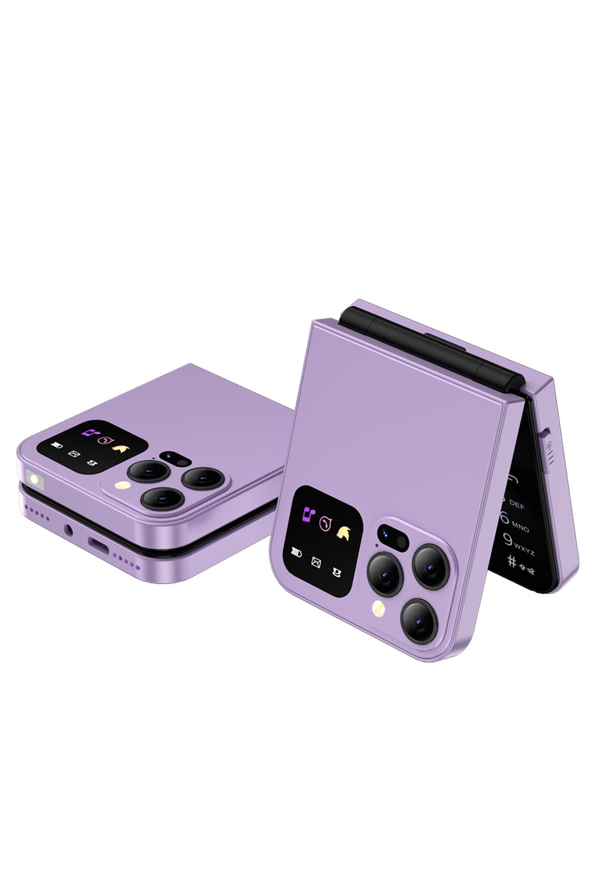 Choice-Purple SERVO A50 Pro Flip Mobile Phone 2G GSM Call Recording Speed Dial Torch FM Radio 2.4" Screen F 1