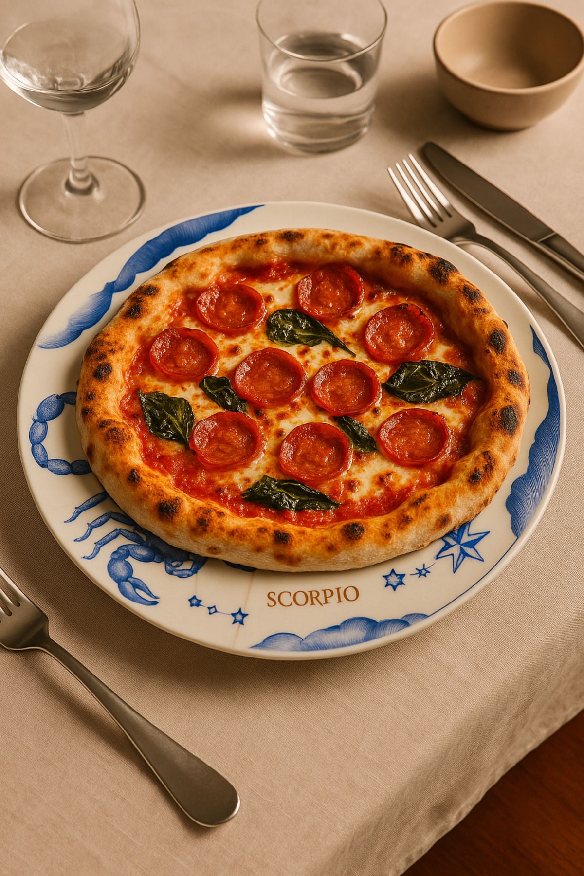Handmade-Scorpio Patterned Porcelain Presentation and Pizza Plate – 32cm 1