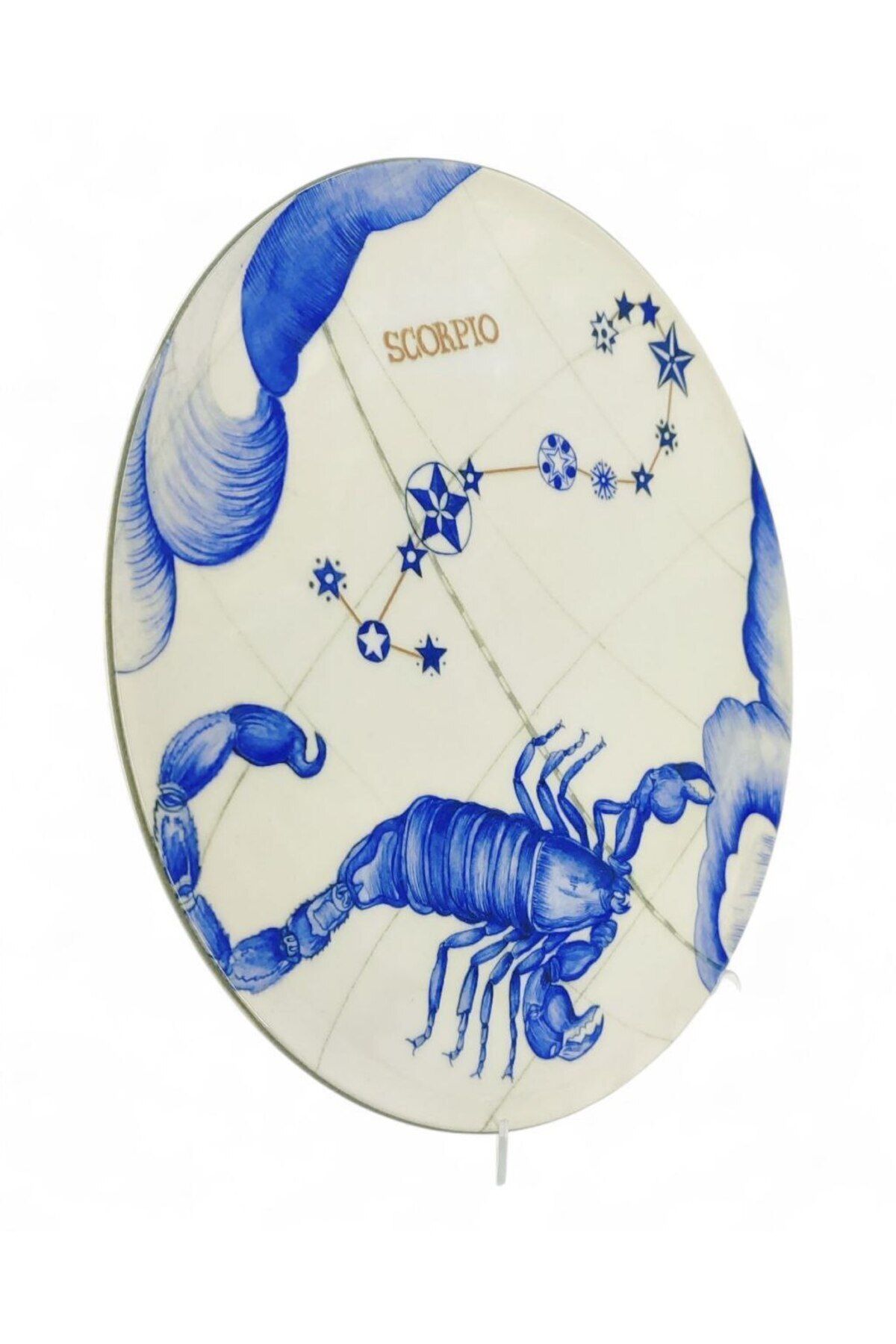 Handmade-Scorpio Patterned Porcelain Presentation and Pizza Plate – 32cm 4