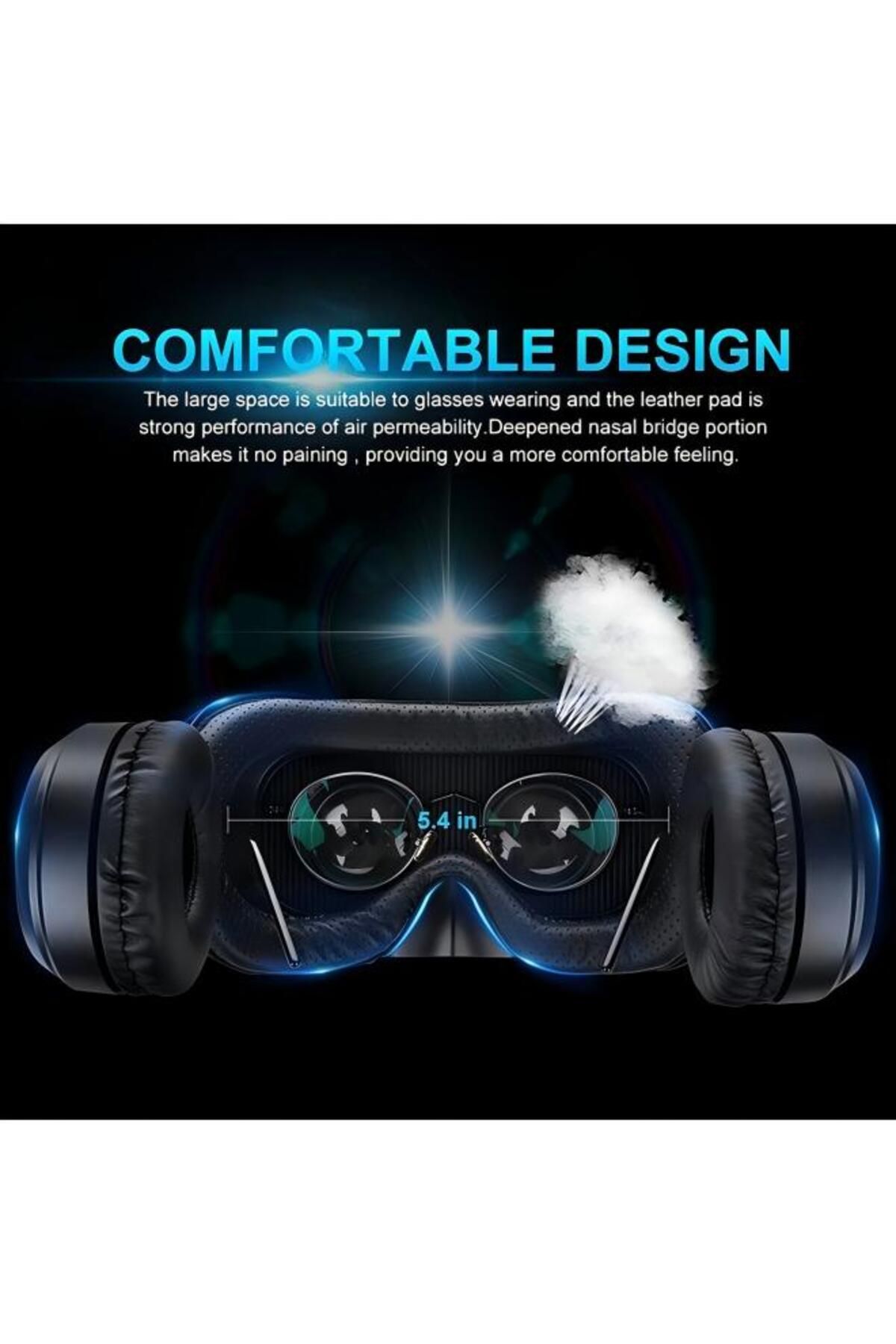 Generic-نظارات الواقع الافتراضي VR3D، نظارات الواقع الافتراضي المثبتة على الرأس، متوافقة مع أنظمة iOS وAndroid 4