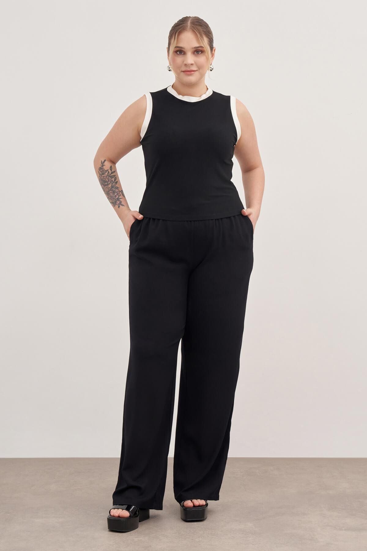 MYLİNE-Contrast Sleeveless Top 3