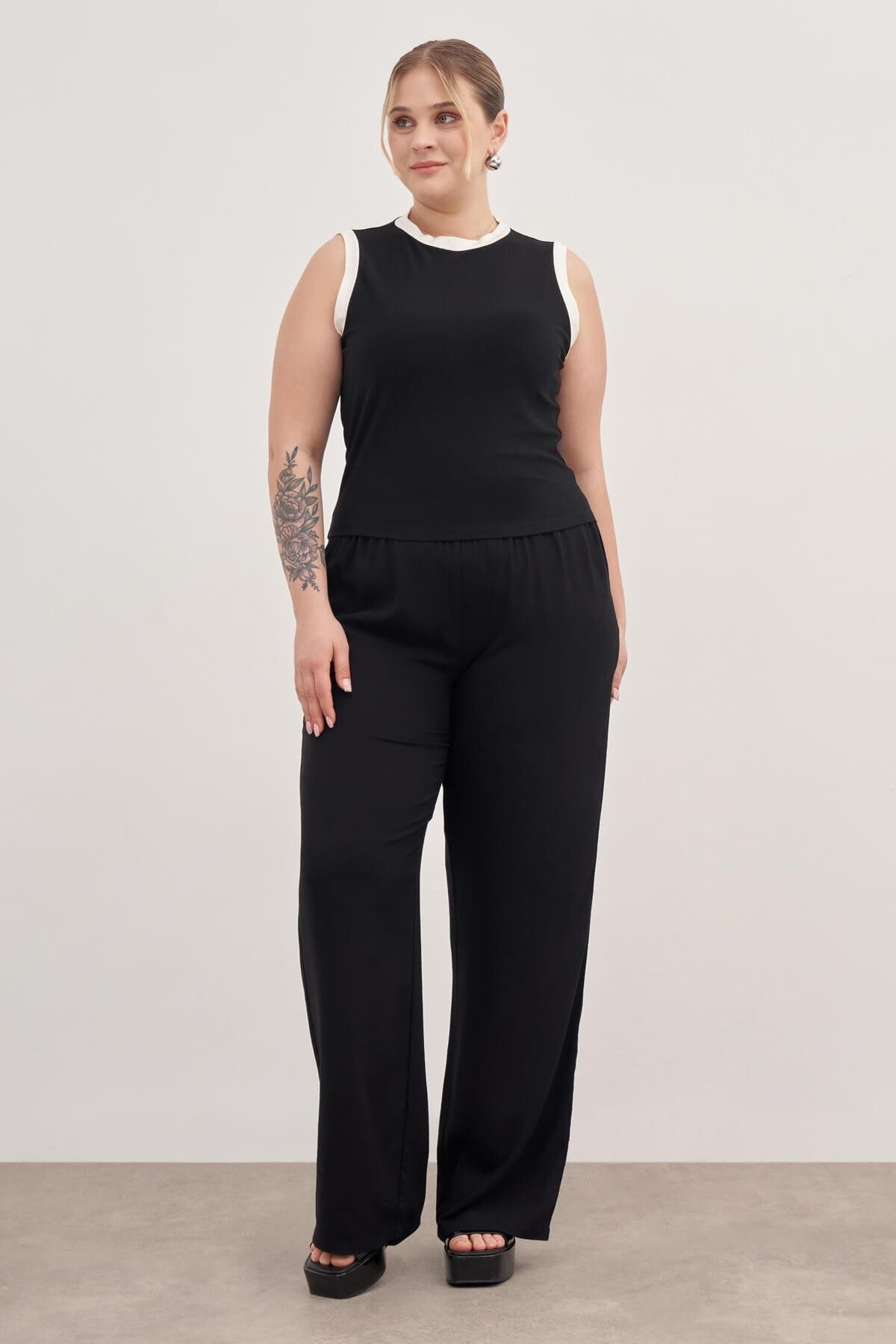 MYLİNE-Contrast Sleeveless Top 4