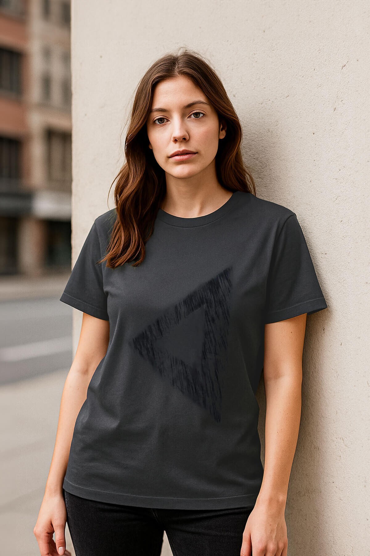 Women's Casual Cut Crew Neck Printed White T-shirt