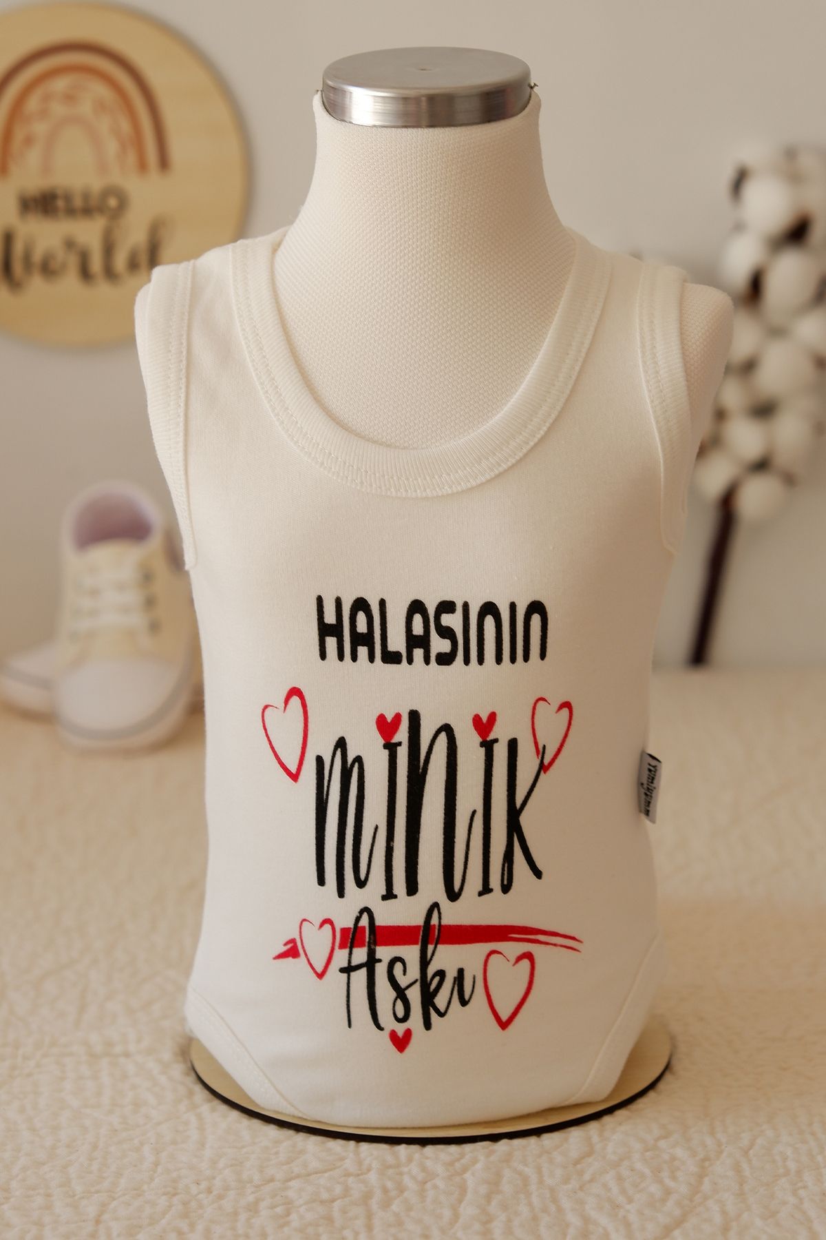 LilJoy Baskılı Bebek Body Zıbın Halasının Minik Aşkı %100 Pamuk