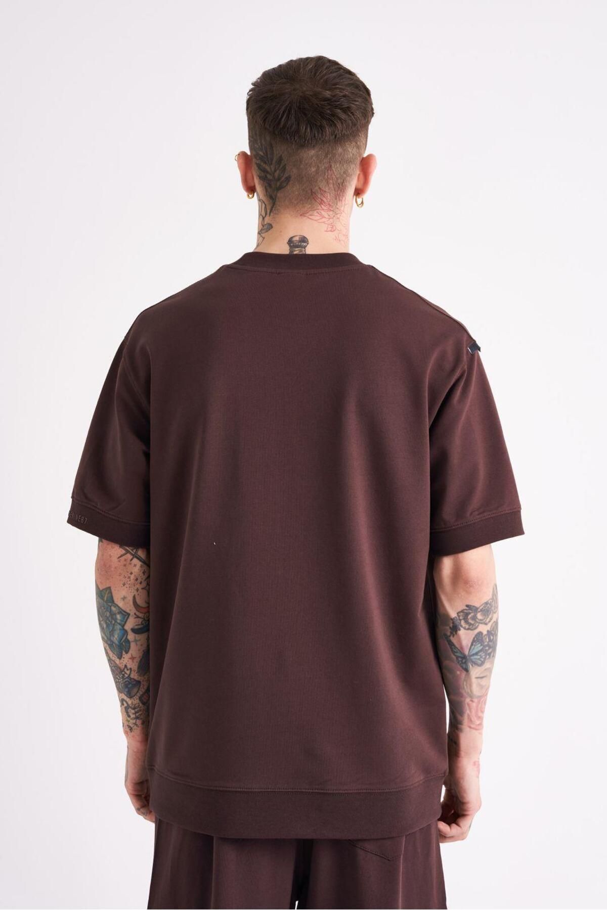 Machinist-Ανδρικό μπλουζάκι MCHNST Design Basic Oversize καφέ 2