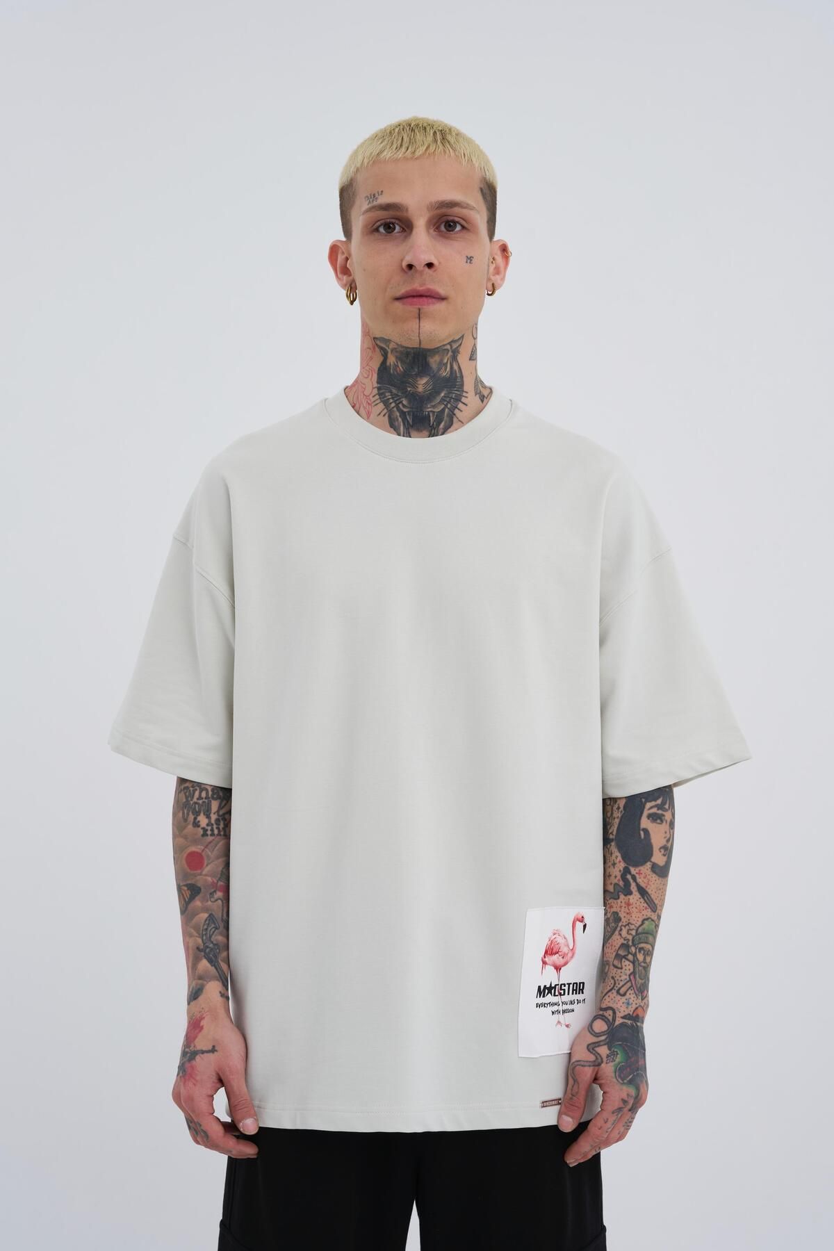 Machinist-Ανδρικό μπλουζάκι Oversize Grey - Break The Rules Printed 2