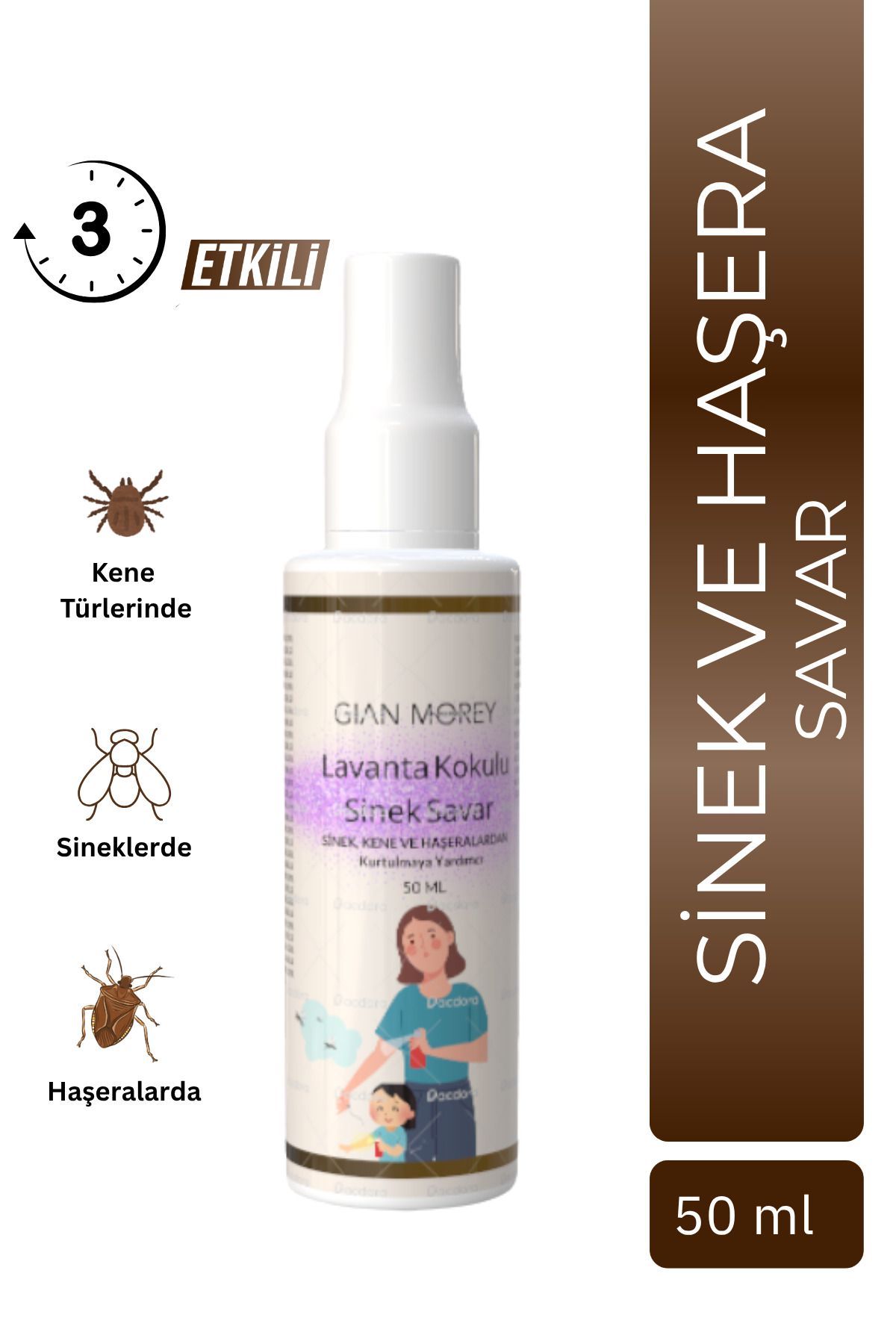 Gian Morey Lavanta Kokulu Sinek,Kene ve Haşera Kovucu 50 ML Sprey
