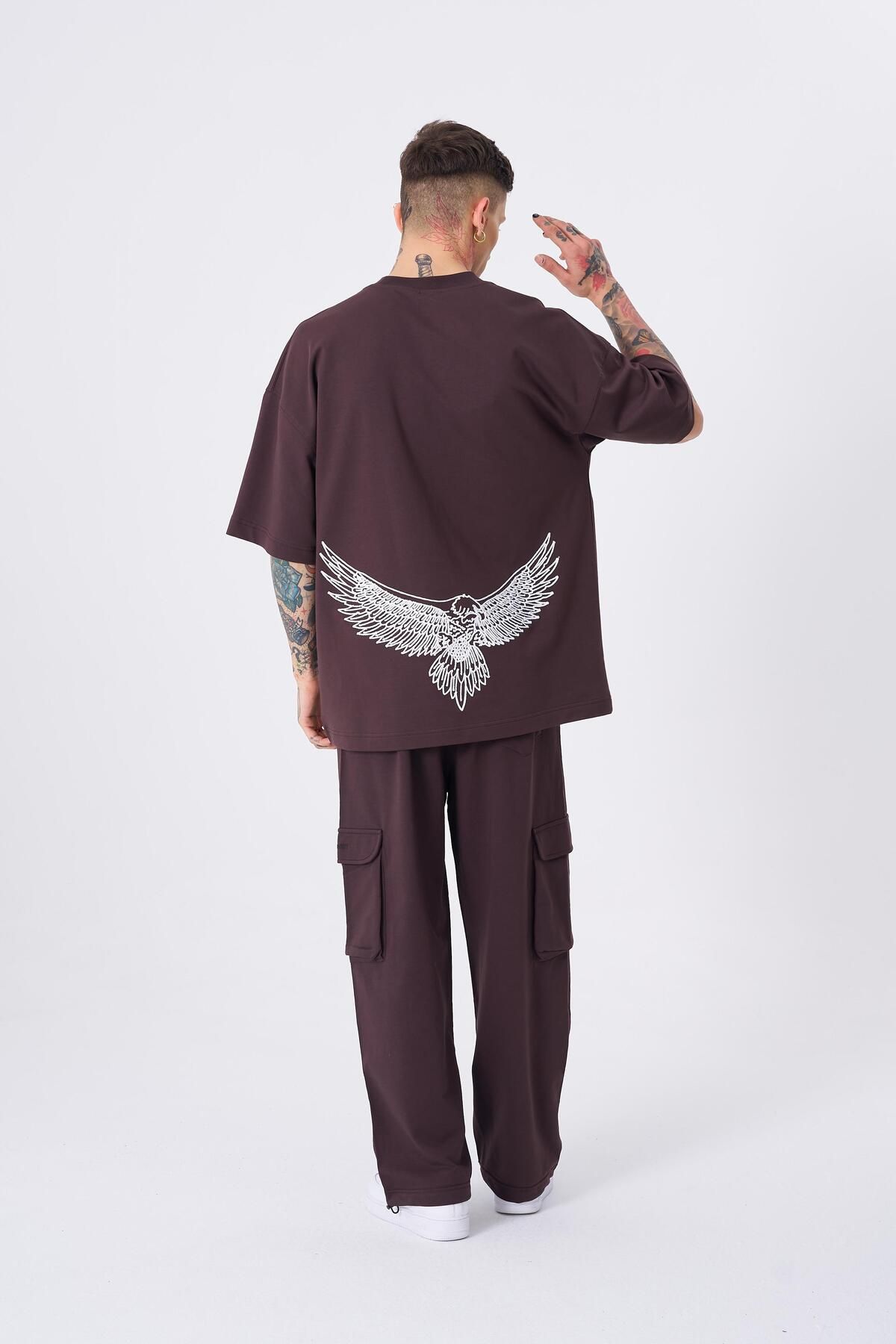 Machinist-Men's Eagle Printed Brown Mahinist T-Shirt 4
