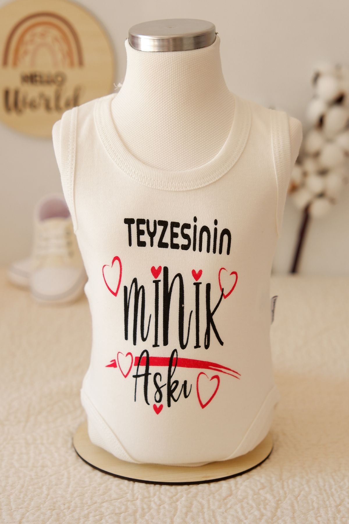 LilJoy Baskılı Bebek Body Zıbın Teyzesinin Minik Aşkı %100 Pamuk