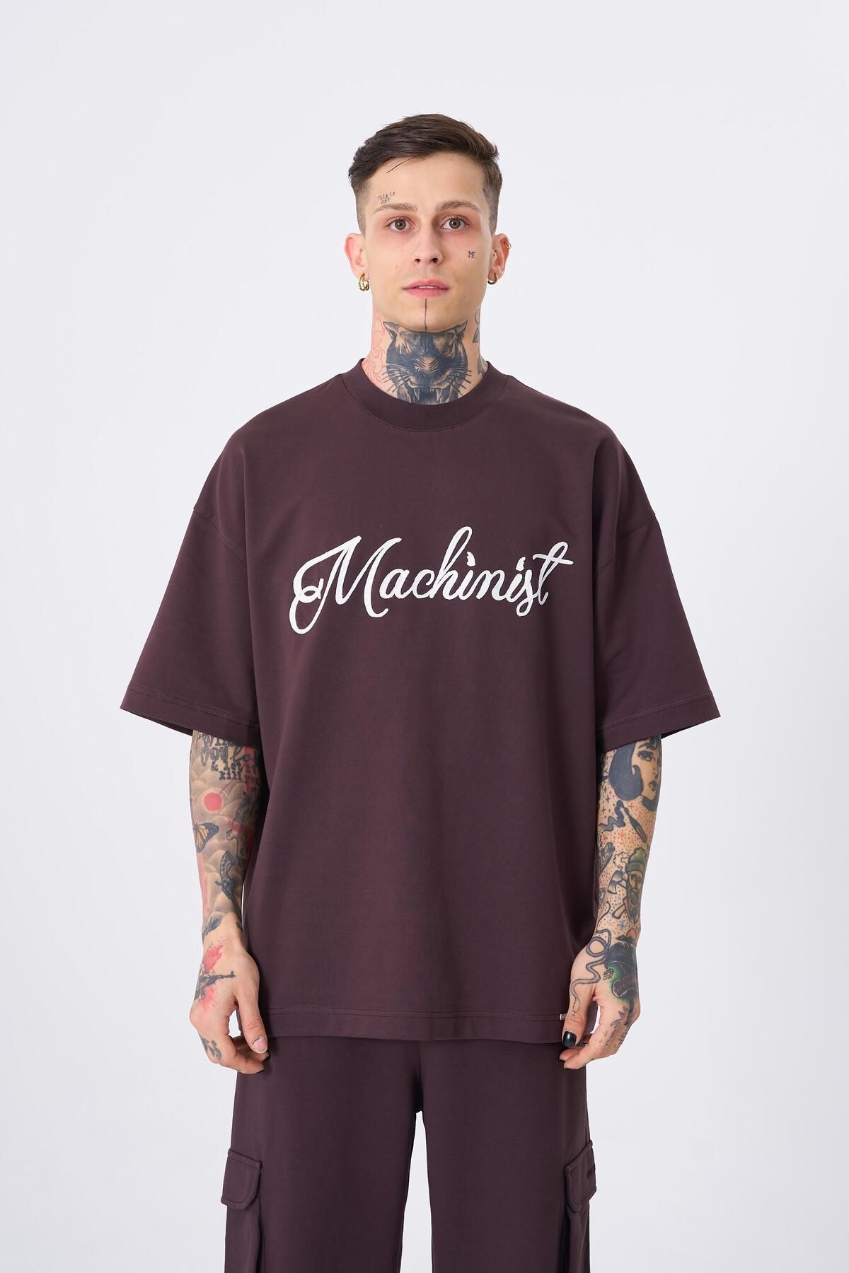 Machinist-Men's Eagle Printed Brown Mahinist T-Shirt 2
