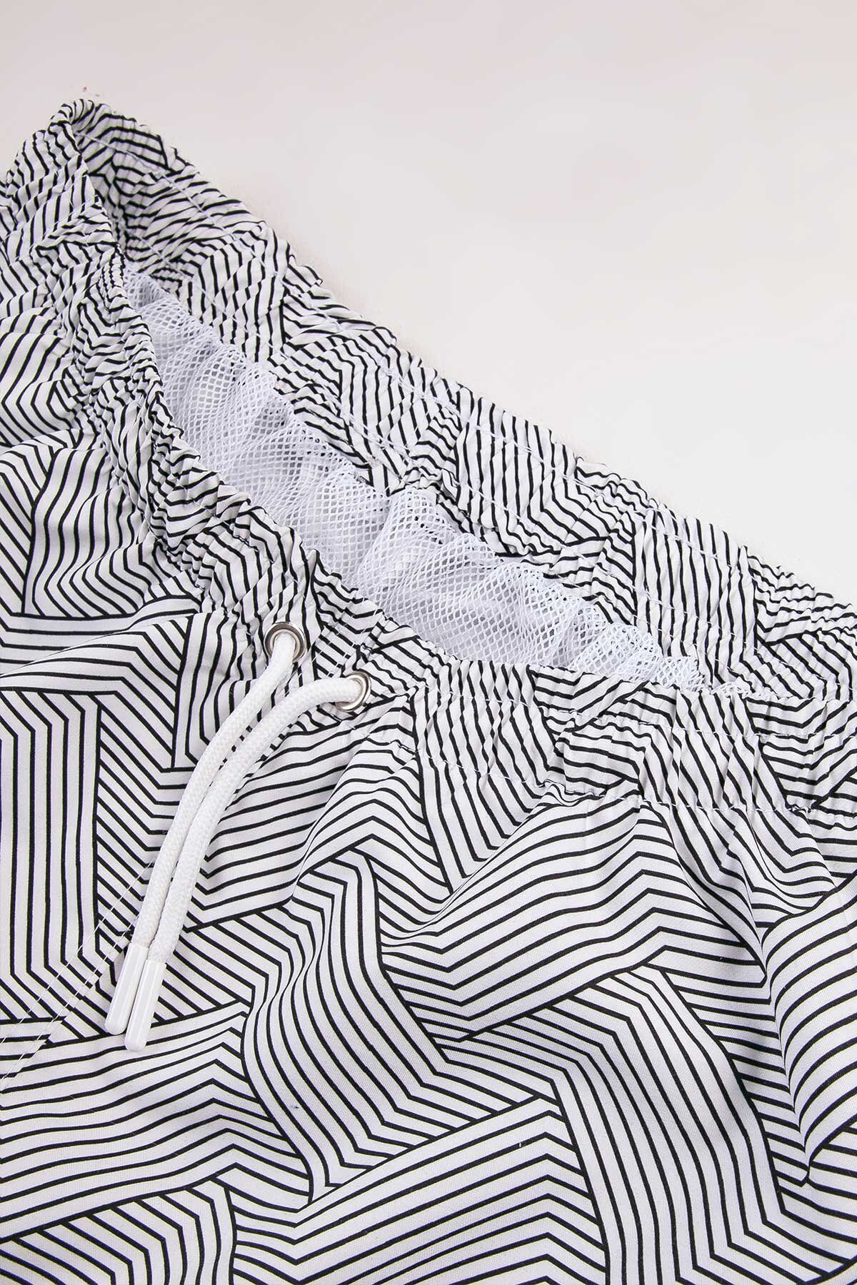 Gold Class Kidswear-Ανδρικό μαγιό White Stripe Water Repellent 4