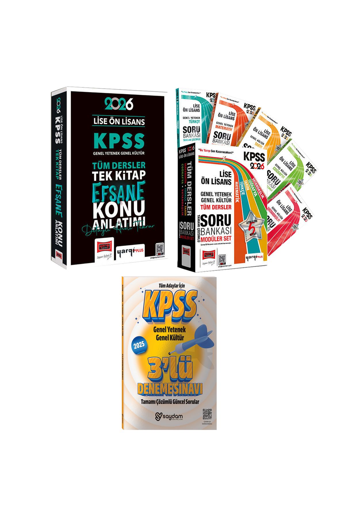 Yargı Yayınları 2026 KPSS Lise Ön Lisans GYGK Tek Kitap Efsane Konu Anlatımı-Çözümlü Soru Bankası 5 Kitap-3 Deneme