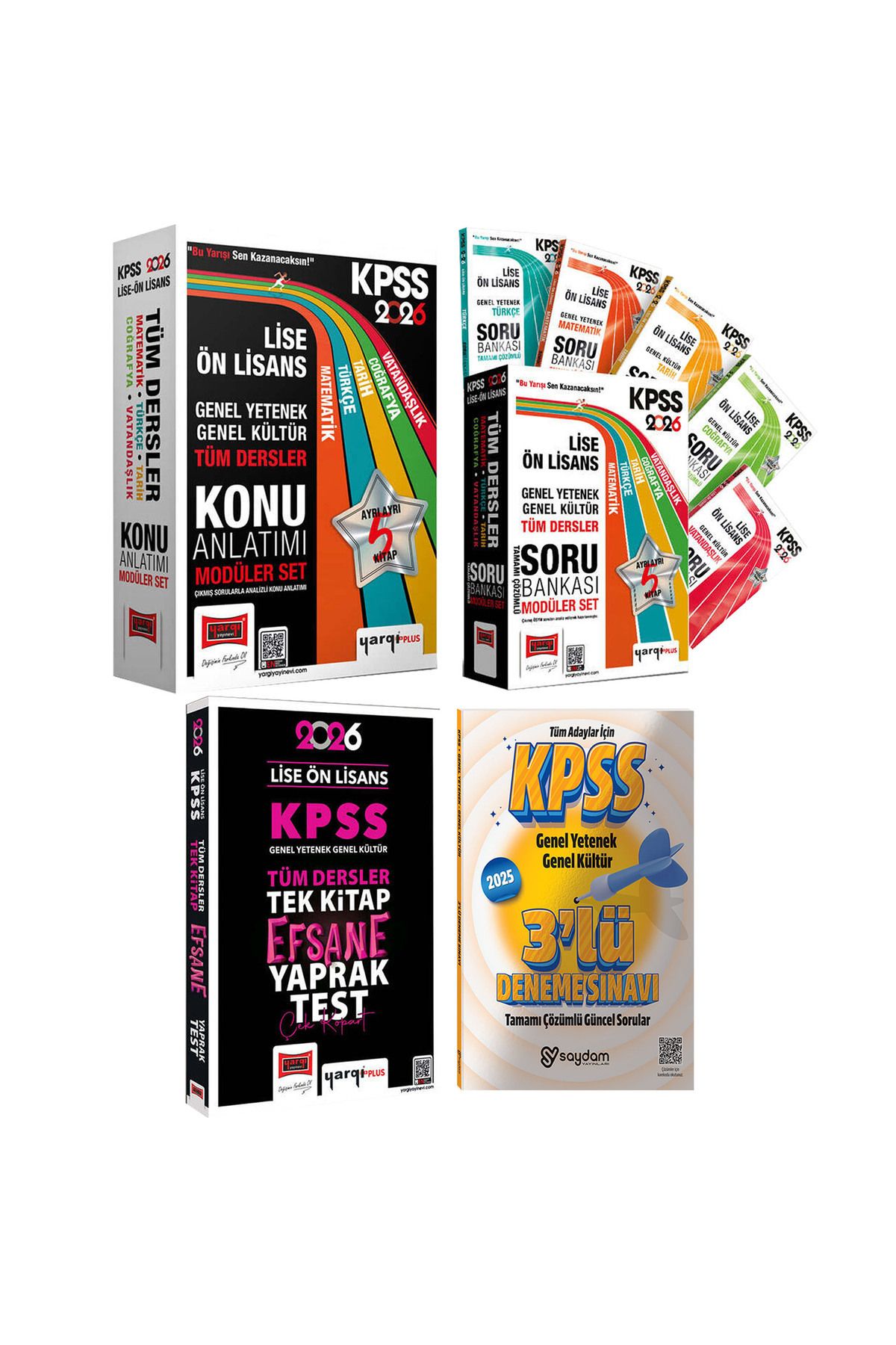 Yargı Yayınları 2026 KPSS Lise Ön Lisans GYGK Konu Anlatımı 5 Kitap-Soru Bankası 5 Kitap-Çek Kopart Yaprak Test