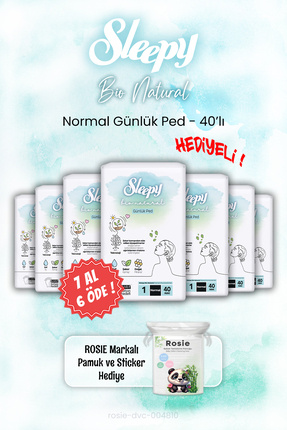 Sleepy Bio Natural Günlük Ped 40'lı 7 AL 6 ÖDE ve ROSIE