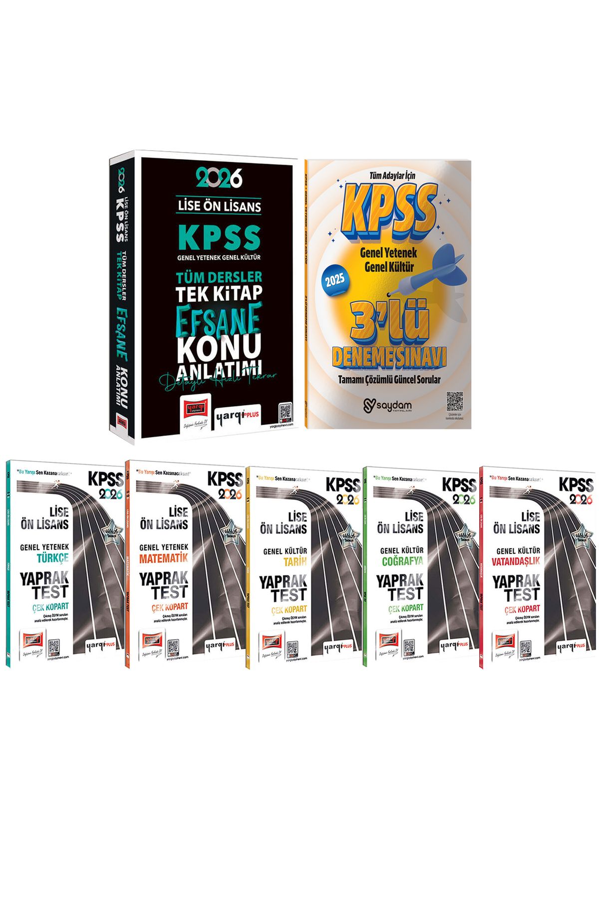 Yargı Yayınları 2026 KPSS Lise Ön Lisans GYGK Tek Kitap Efsane Konu Anlatımı-Tüm Dersler Çek Kopart Yaprak Test