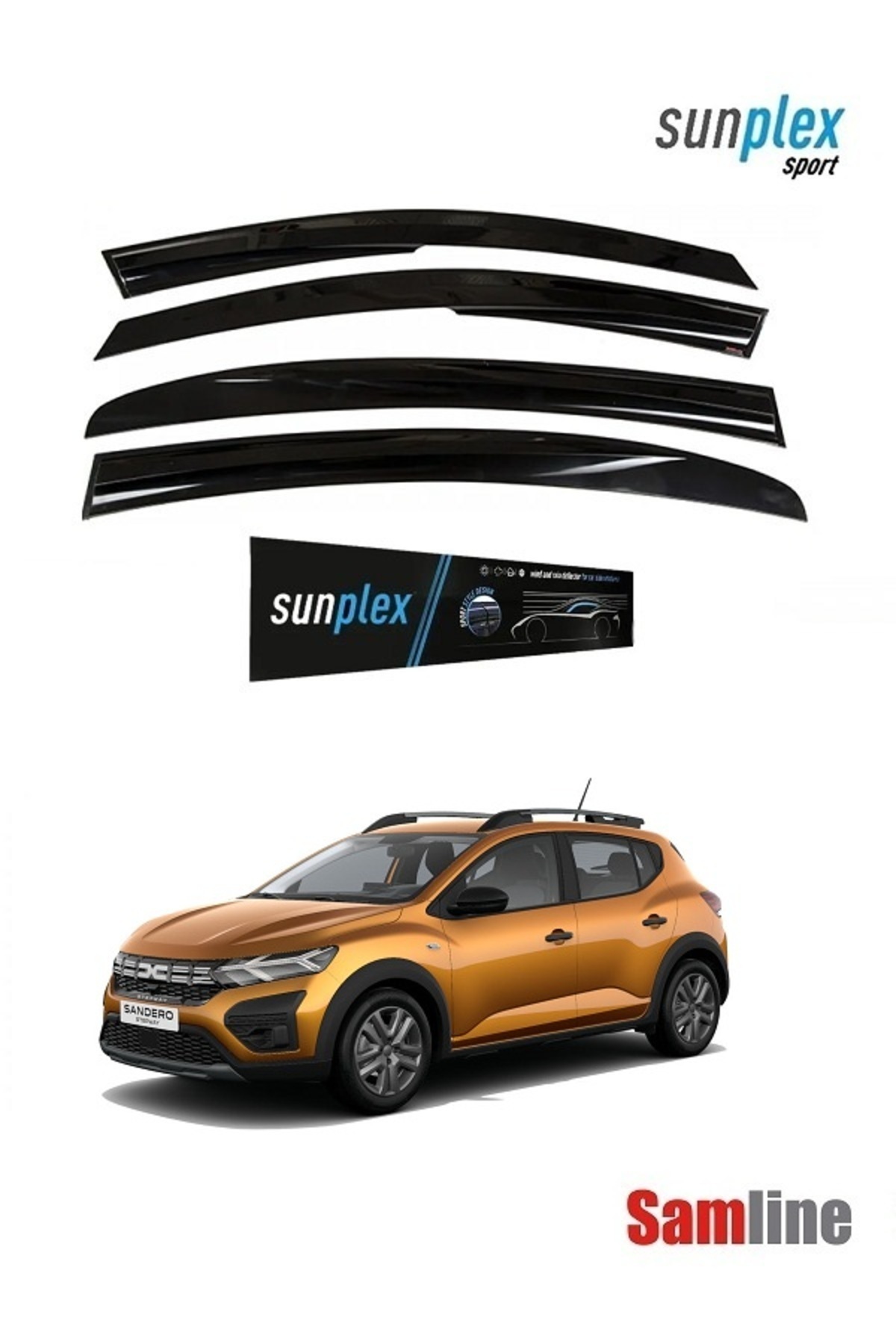 SUNPLEX Dacıa Sandero -Stepway 2023 Modeller için Cam Rüzgarlığı Takımı 4'lü Set