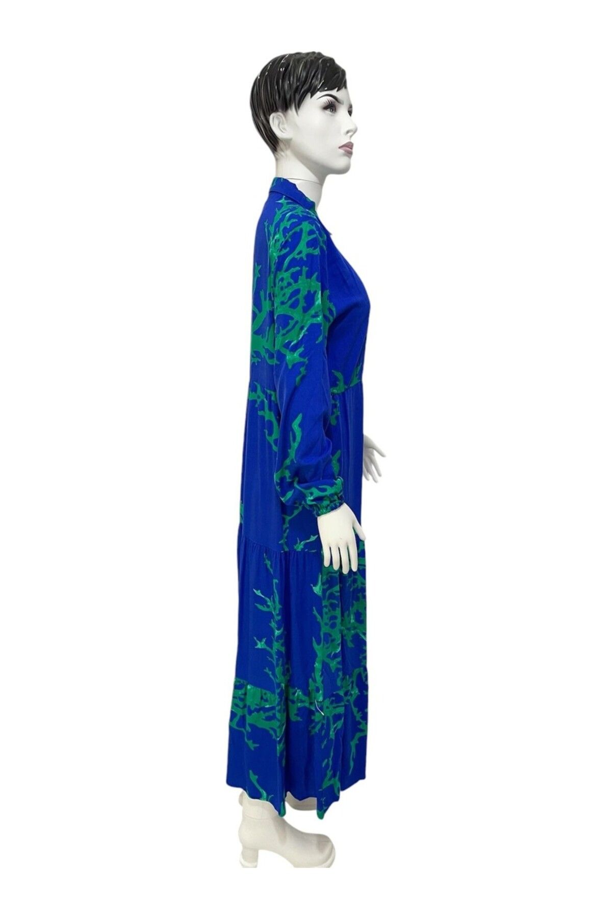 Sobe Hediyelik-Coral Pattern Button Long Dress – Stylish and Comfortable Design for the Season 5