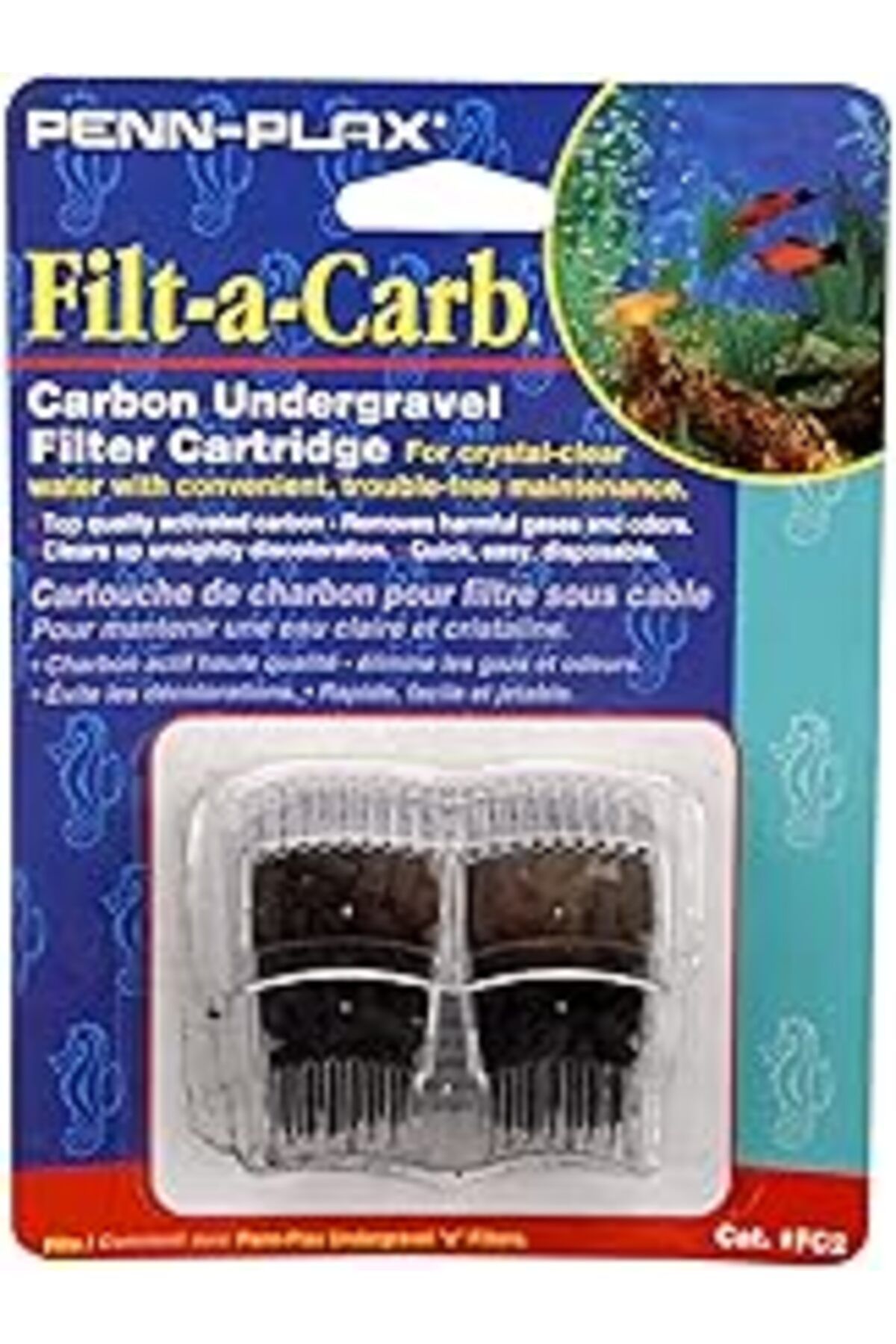 Pazarcan Penn-Plax Filt-A-Carb Yedek Aktif Karbon Medya Kartuşları (2'Li Paket) - Çok Gözenekli Ve Çakıl Alt