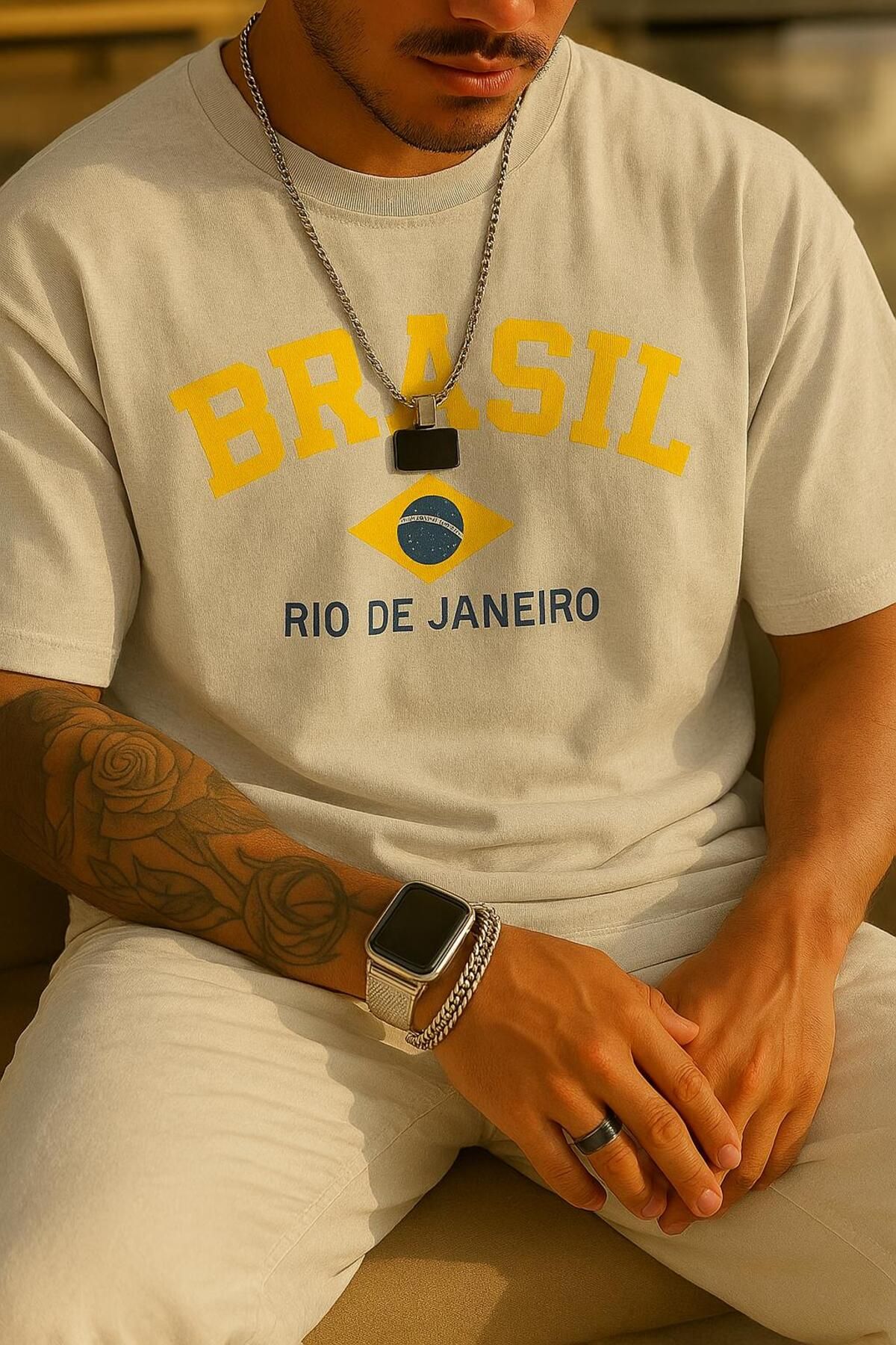 New Shine Brasil Brezilya Baskılı Oversize T-Shirt