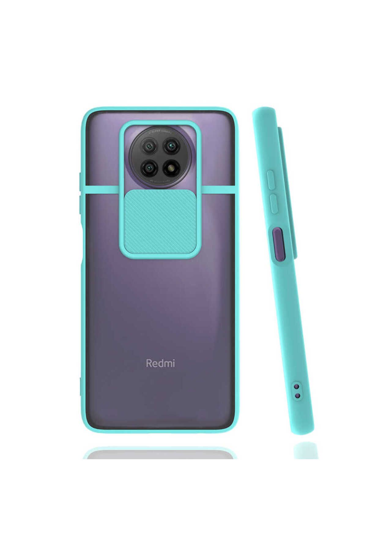 halkhouse Xiaomi Redmi Note 9 5G Kılıf Kamera Korumalı Sürgülü Renkli Sert Esnek Silikon Lensi Kapak