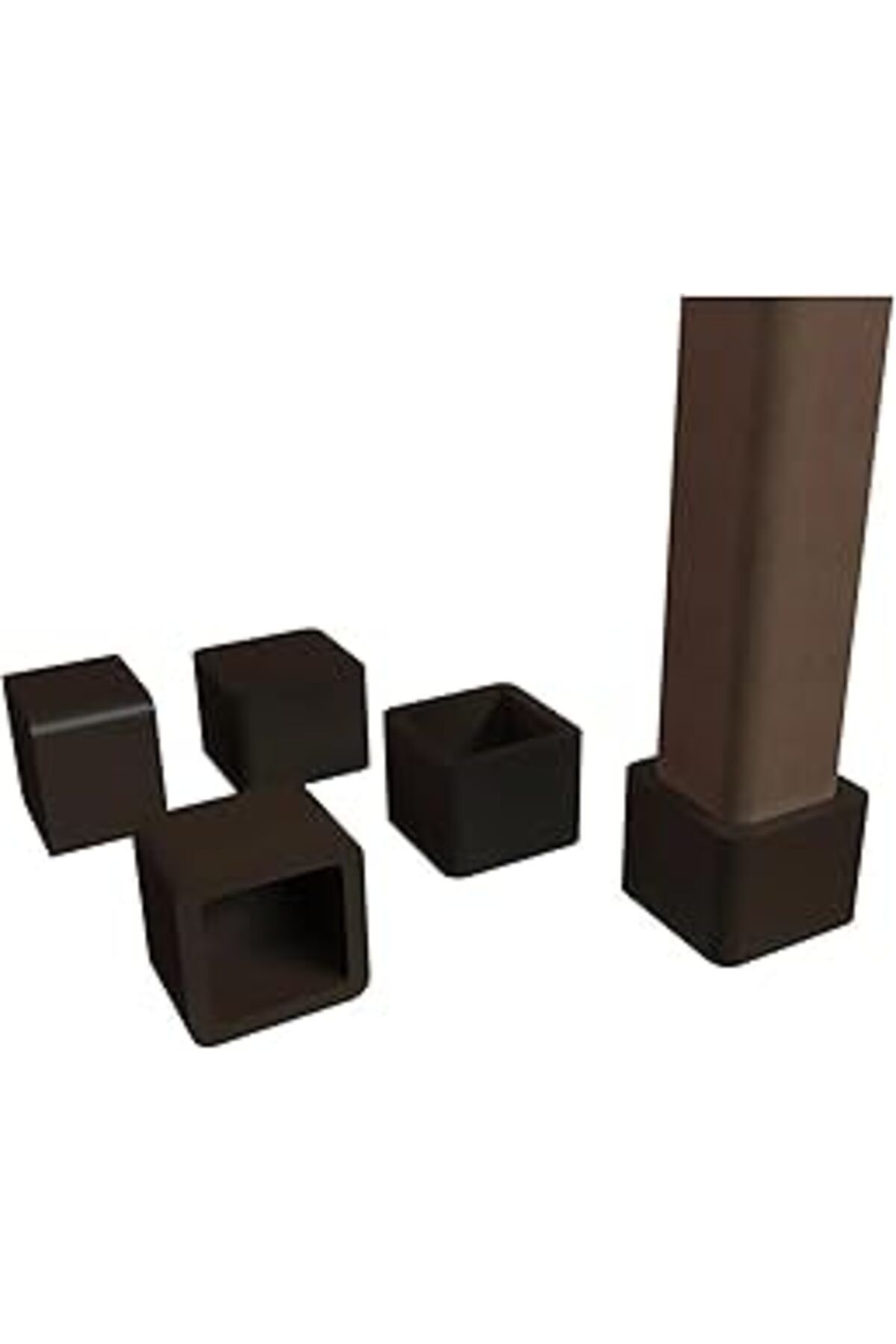 Pazarcan Tarix Sandalye Pabucu,Masa,Koltuk,Tabure Ayak Kılıfı 8 Adet (25X25 Kare) Kahverengi