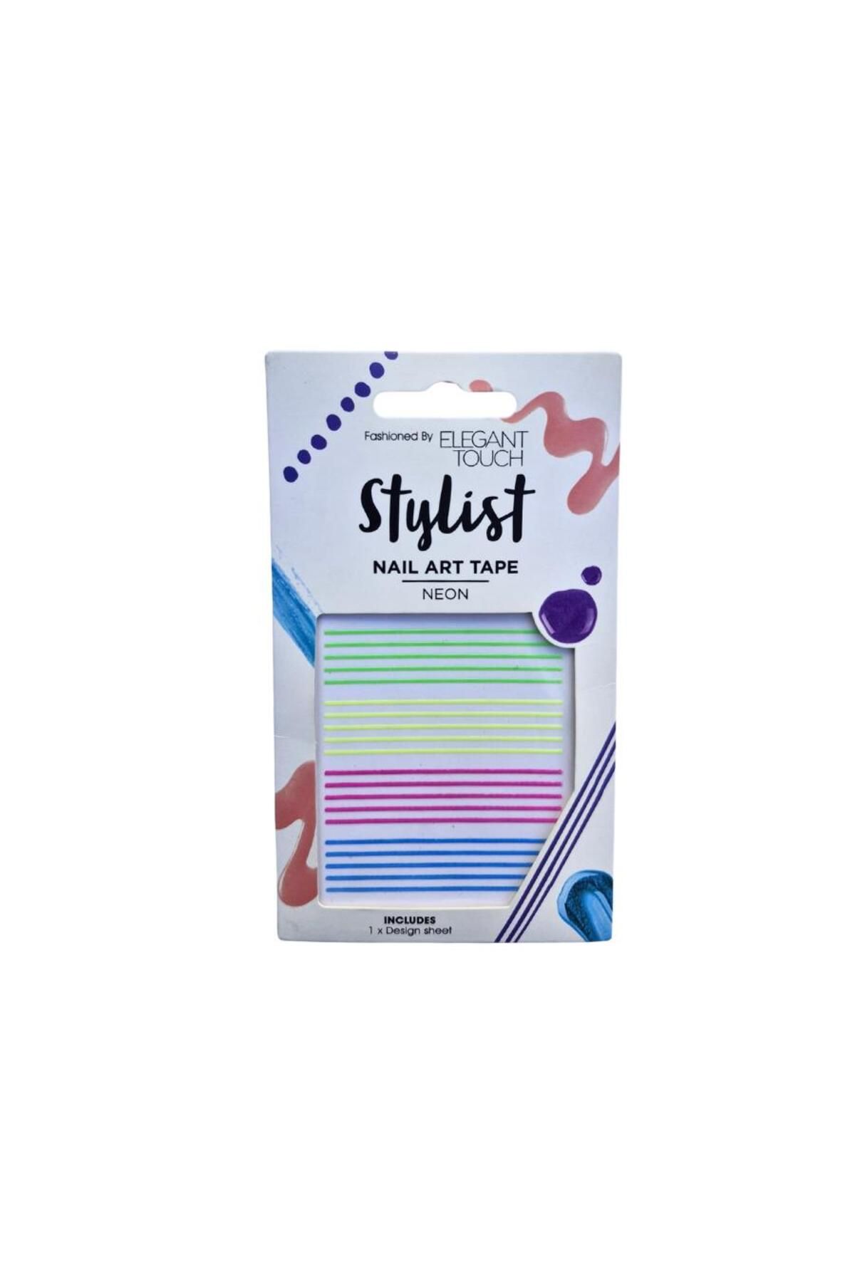 Elegant Touch Stylist Neon Nail Art Renkli Tırnak Şerit Bant Süsü