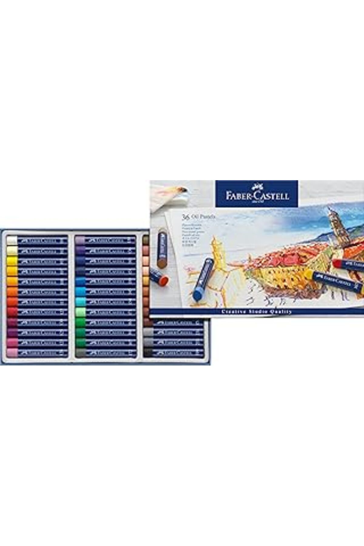 Mu Art Ahşap Creative Studio Yağlı Pastel Boya, 36 Renk, Parlak Ve Yoğun Renkler, Asitsiz, Yüksek Pigmentli