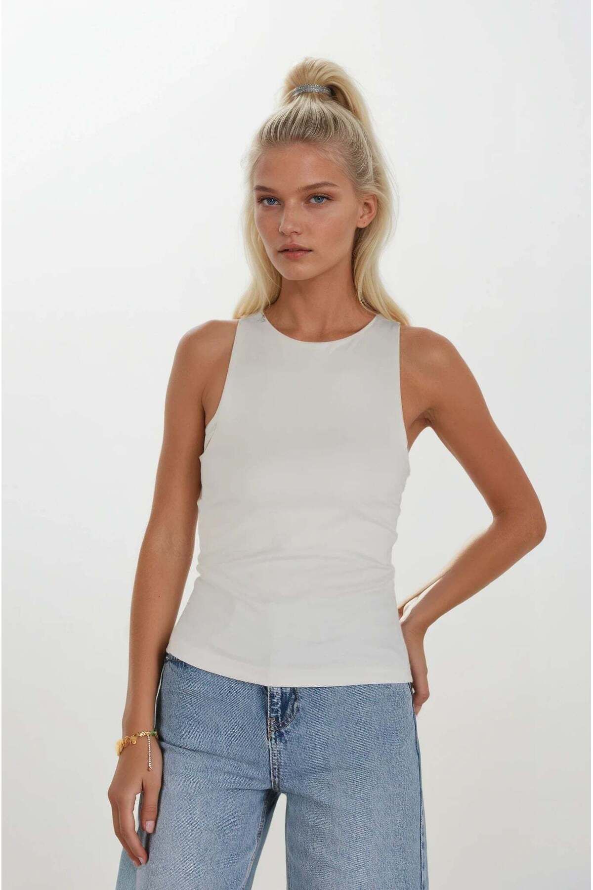 FABB Ekru Halter Yakalı Atlet
