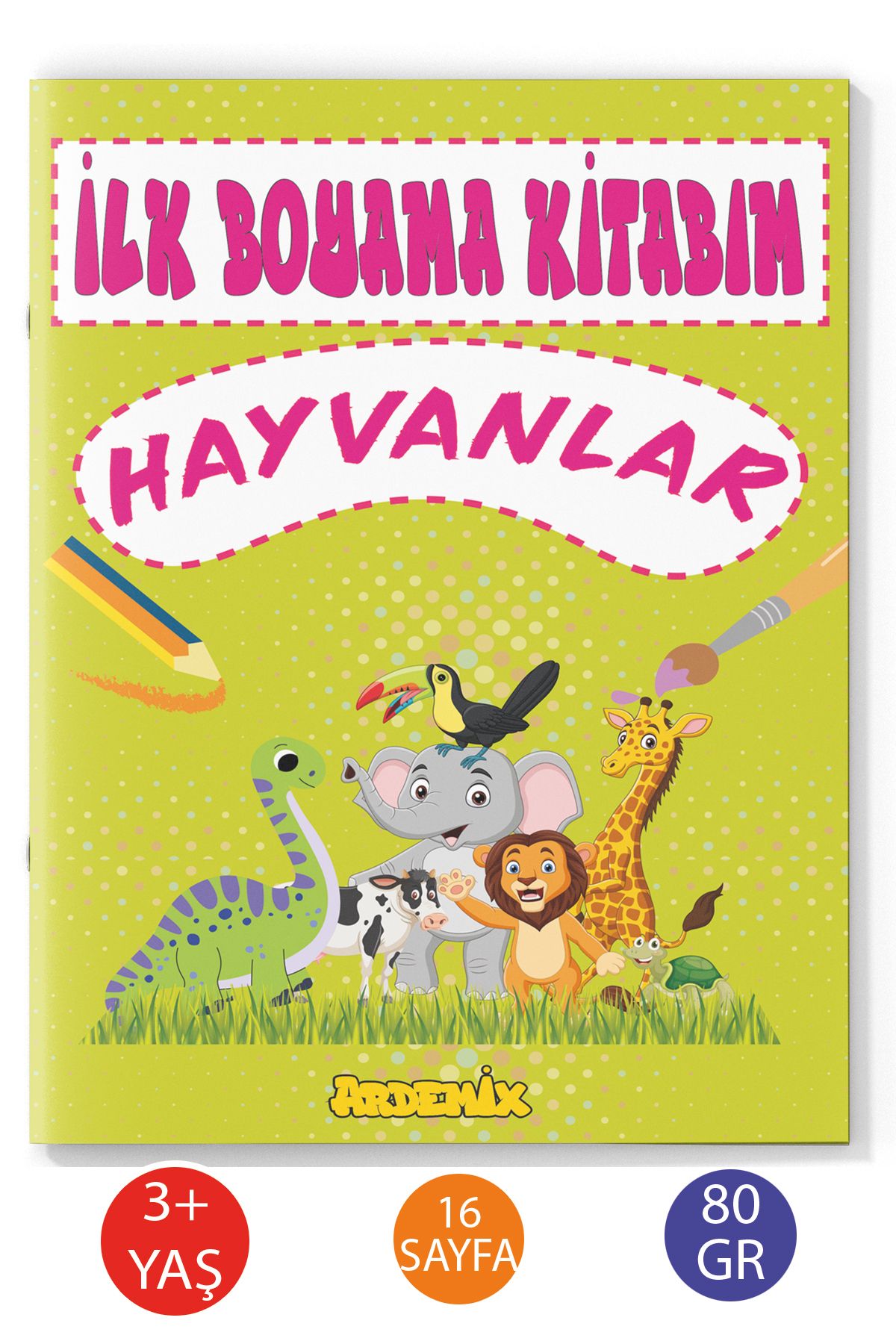 Ardemix İlk Boyama Kitabım Hayvanlar 16 Sayfa 80 Gr