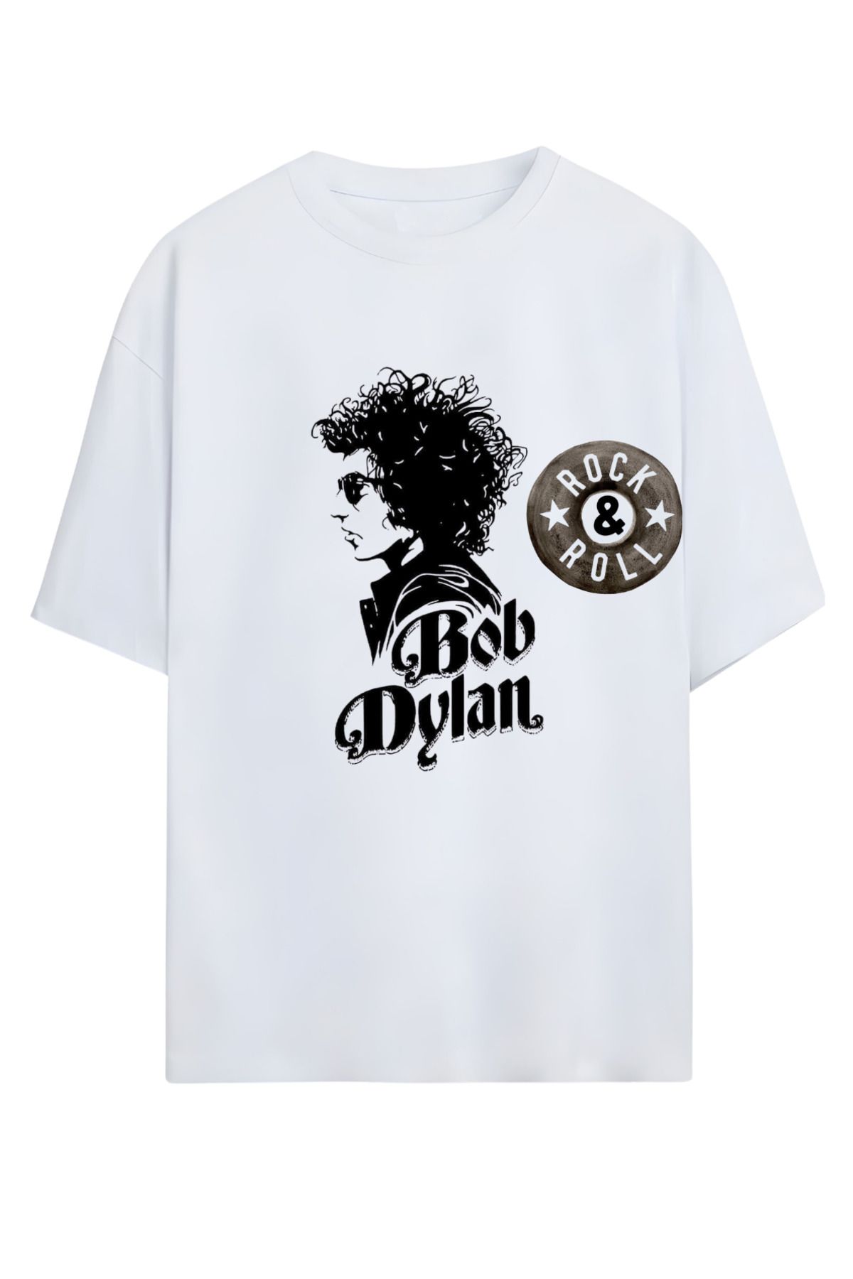 MAGORS GraffTee Unisex %100 Organik Pamuk Relaxed Fit Yuvarlak Yakalı Rock'n Roll Baskılı T-shirt