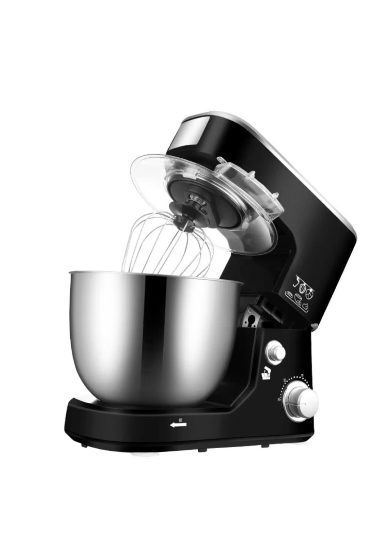 Z Zeleno Mixer Cu Bol Din Inox Profesional, 1000 W, Bol Pentru Amestecare 5l, 5 Viteze,negru - One Size