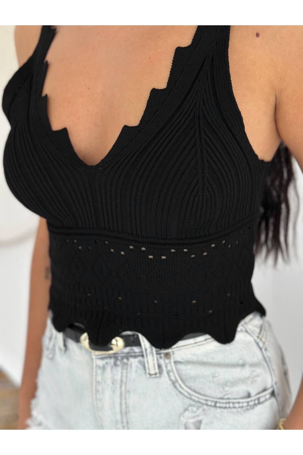 MODA Triko Örme Askılı Crop