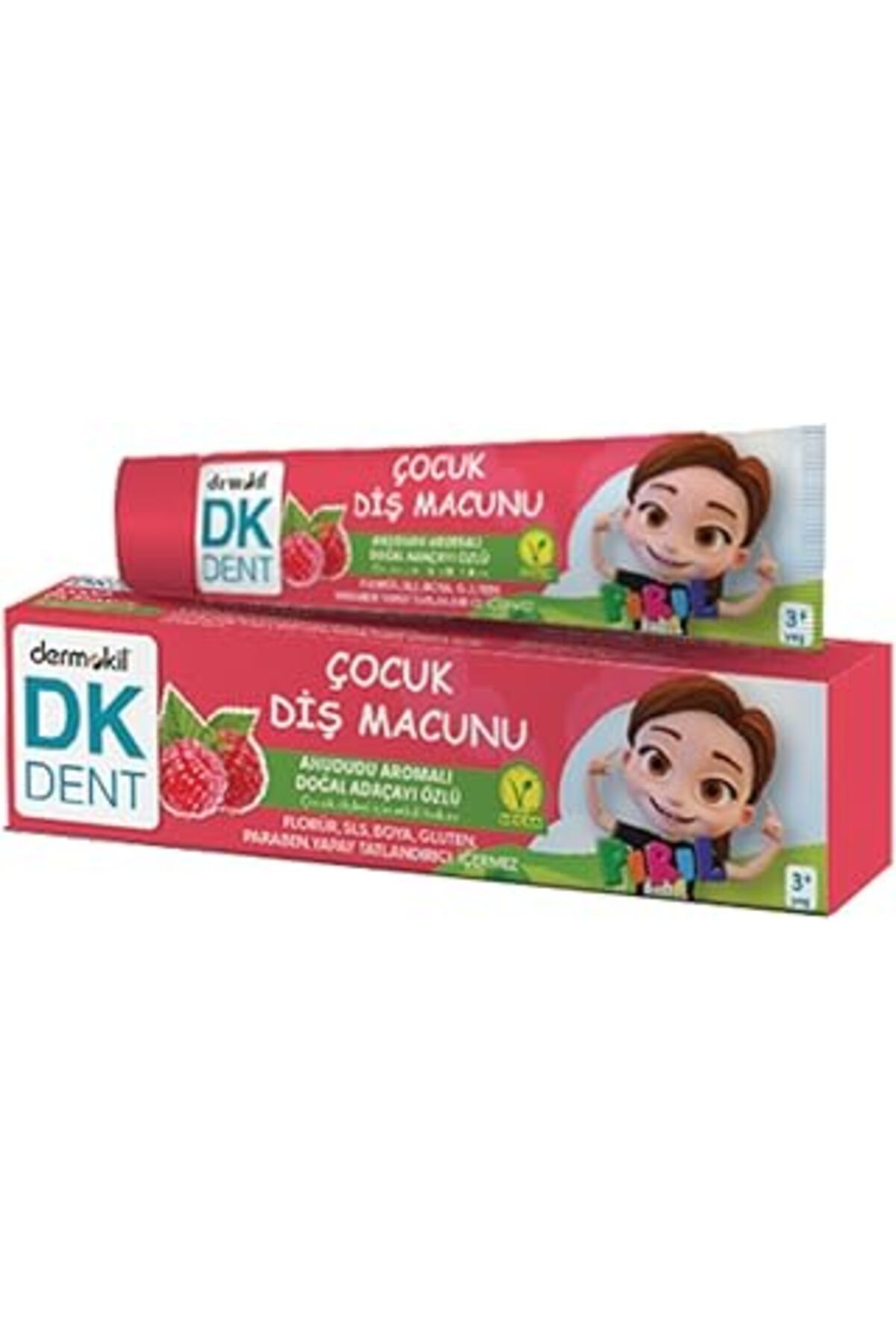 Pazarcan Dkdent Vegan Pırıl Ahududu Aromalı Florürsüz Çocuk Diş Macunu 50 ml