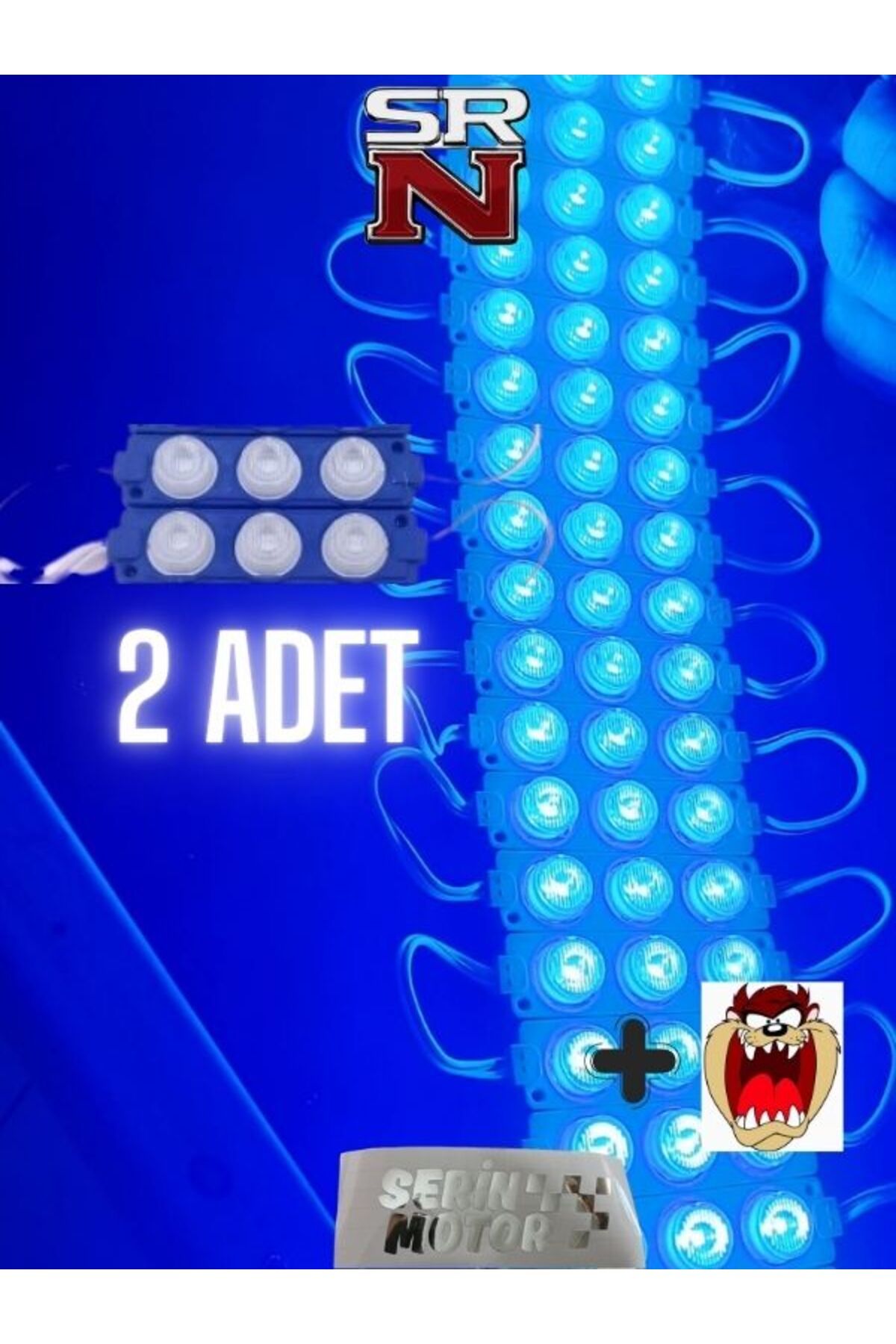 GMS Cg Cup Depo - Çamurluk Yan Kapak uyumlu 12v Mavi Parmak Led 2 Adet + Tzmanya Sticker SRN