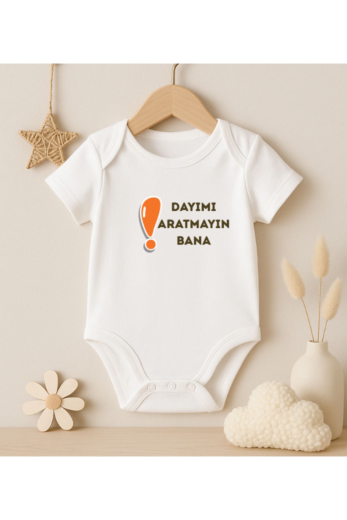 MODAT Dayımı Aratmayın Bana! Yazılı Baskılı Bebek badi zıbın