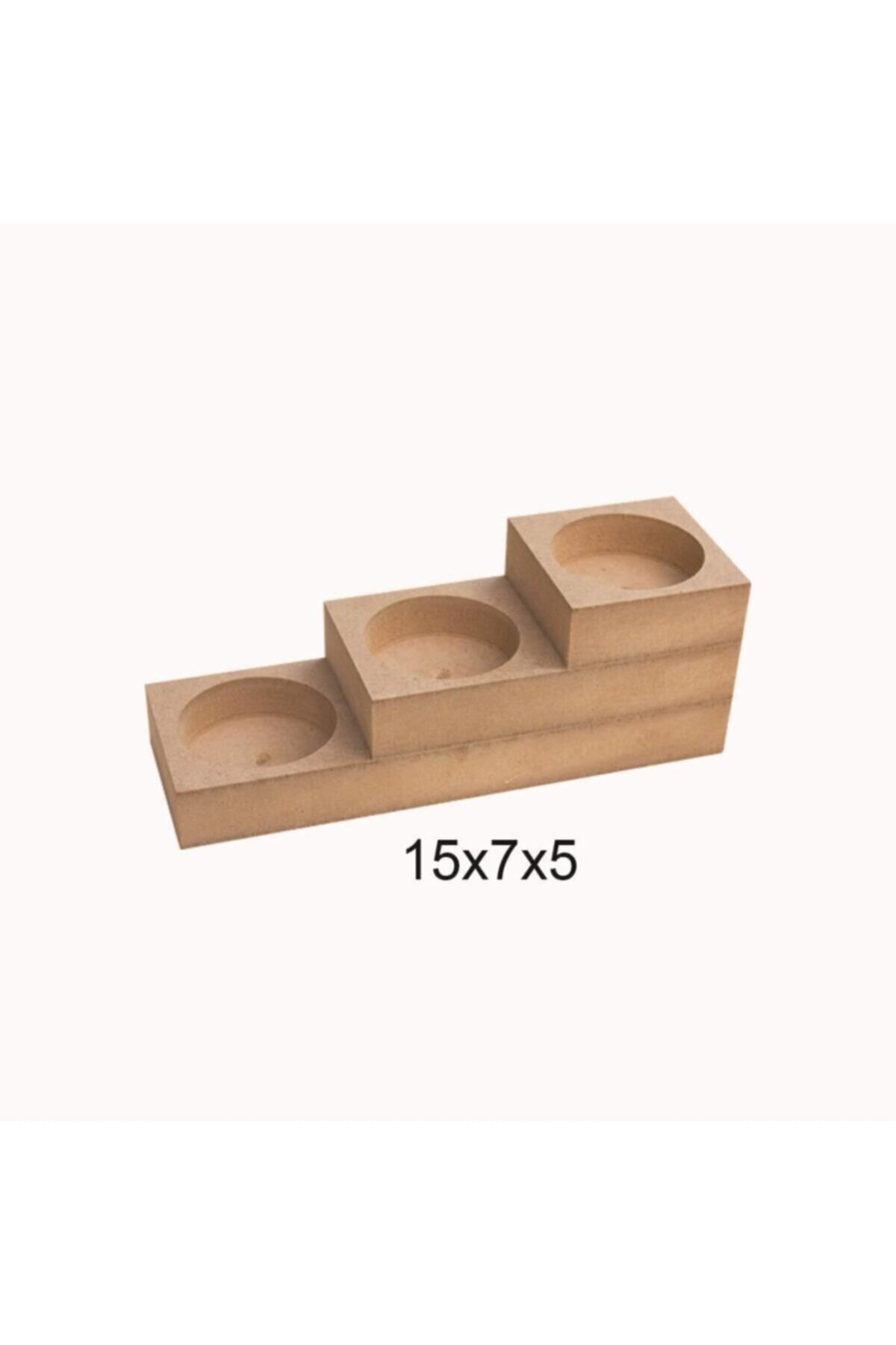 Elioure Şa167 Merdiven T-light Ahşap Mumluk, Boyasız MDF Tasarım