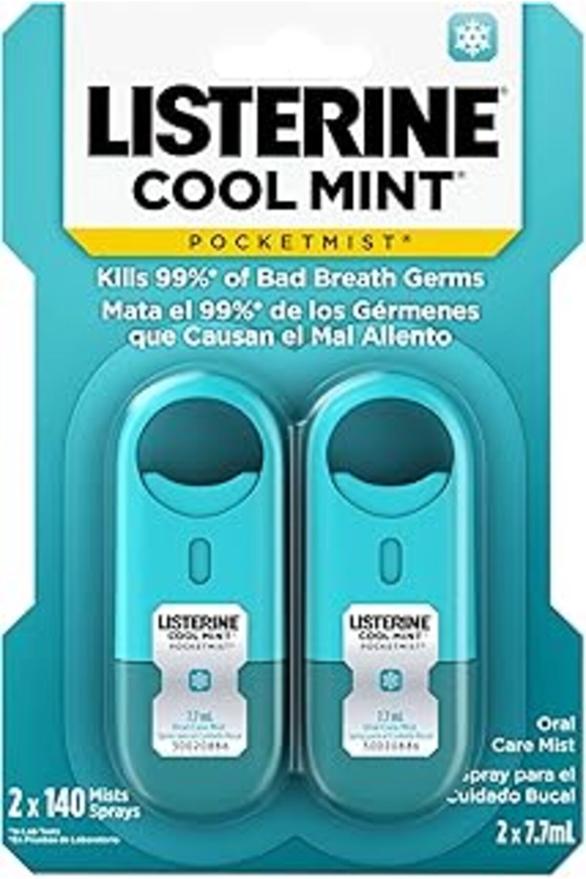 TBSProjects Listerine Pocketmist Soğuk Nane Ağız Bakım Sisi Kötü Nefesten Kurtar, 2'Li Paket