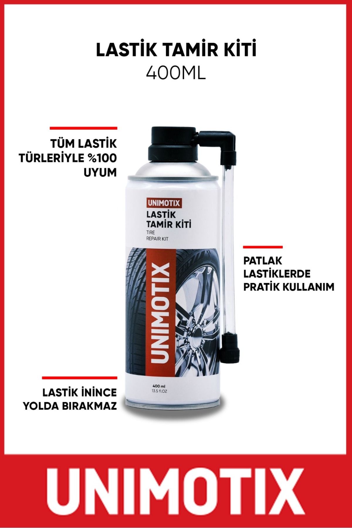 UNİMOTİX UNIMOTIX Lastik Tamir Kiti - Pratik Köpük Tipi Lastik Şişirme ve Onarım Spreyi