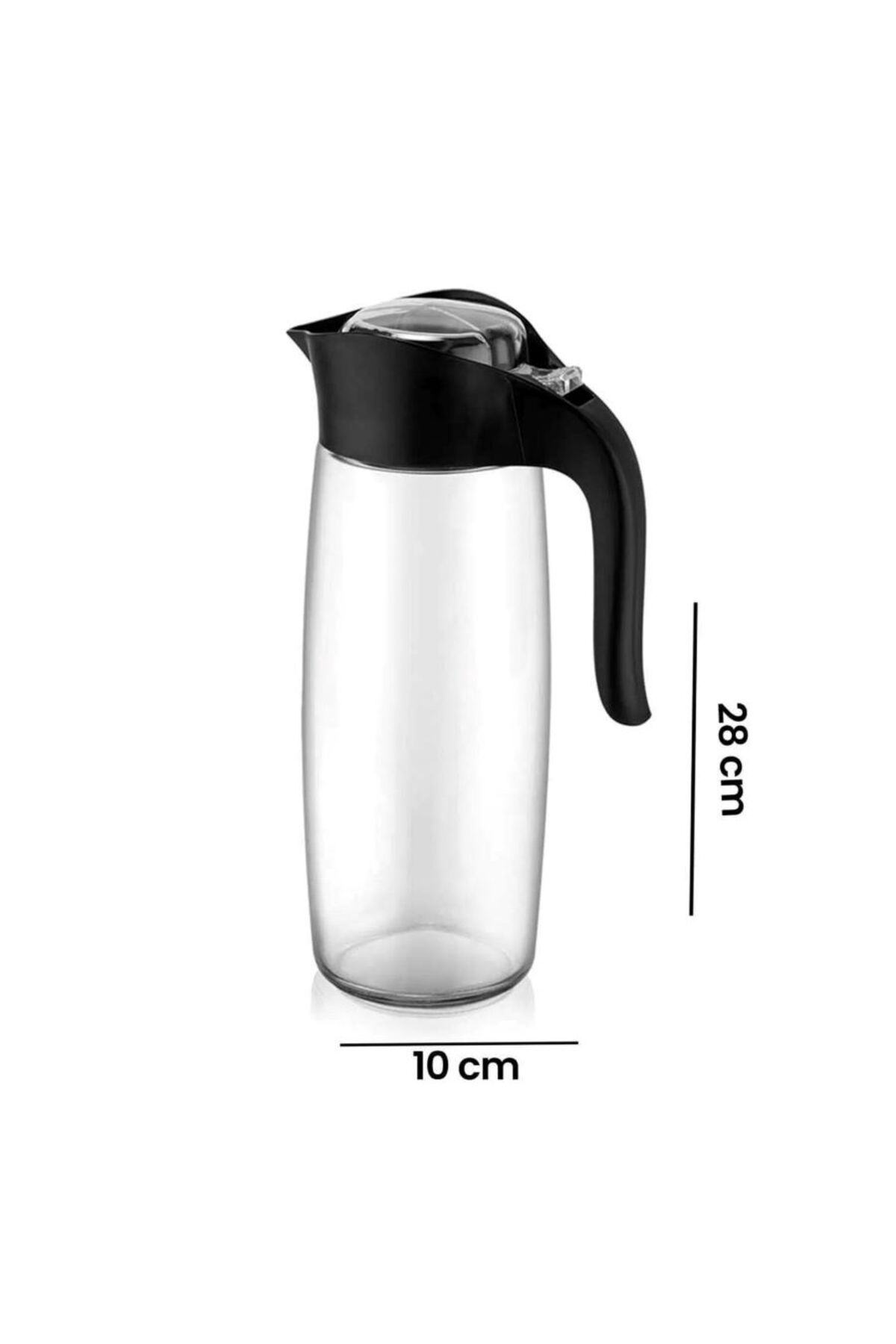 bshome Olux Amfora Oval Cam Sürahi 1600 CC & Siyah
