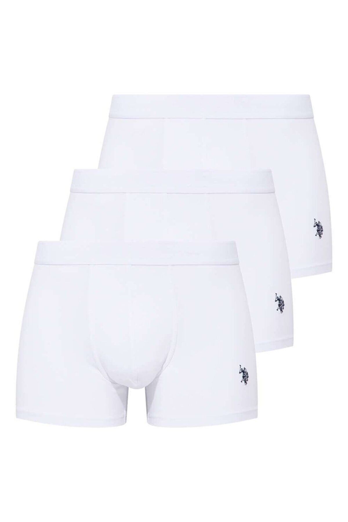U.S. Polo Assn. 3 Adet Siyah Pamuklu ve Likralı Erkek Boxer